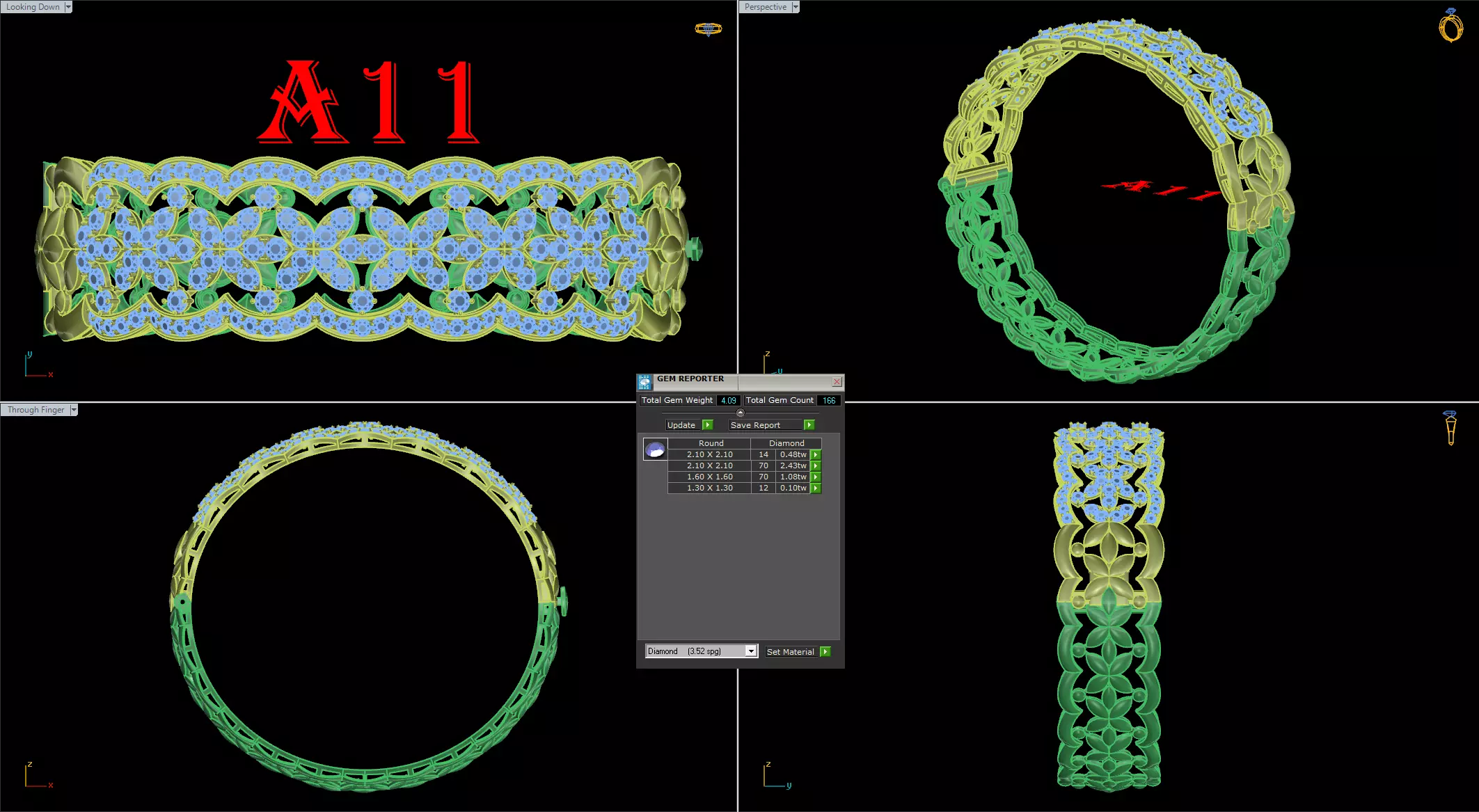 bangle diamond 3D print model_0