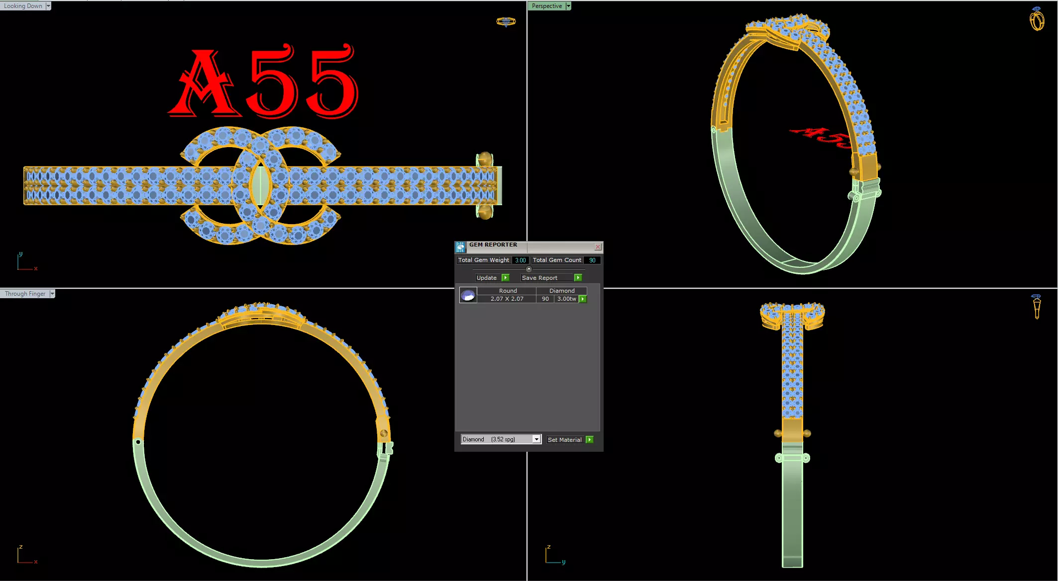 bangle bracelet 3D print model_0