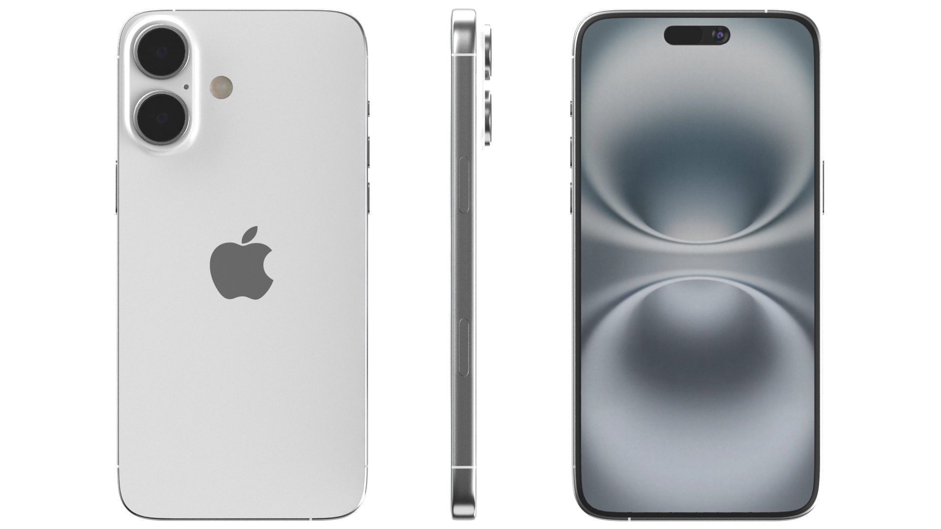Apple iPhone 16 white 3D model_1