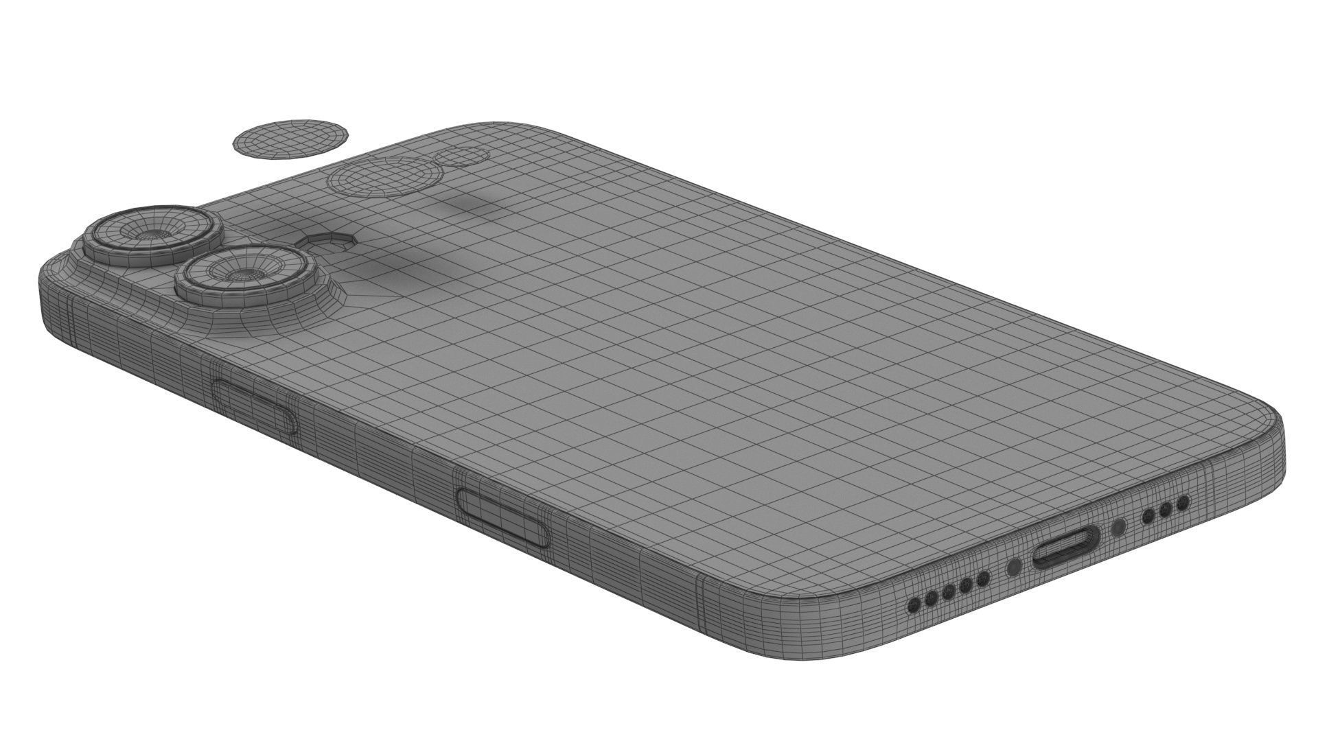 Apple iPhone 16 white 3D model_17