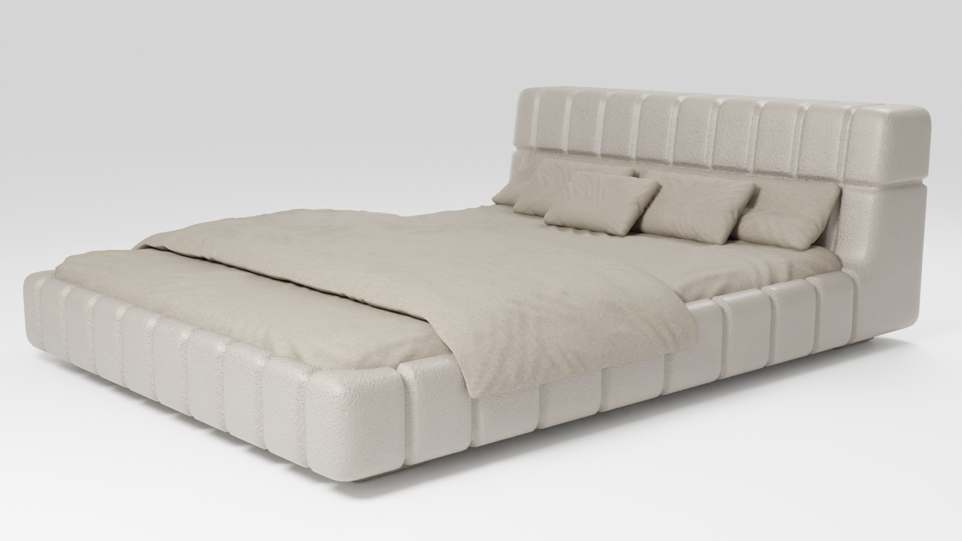 Modern design bed made of quality materials 3D model_4