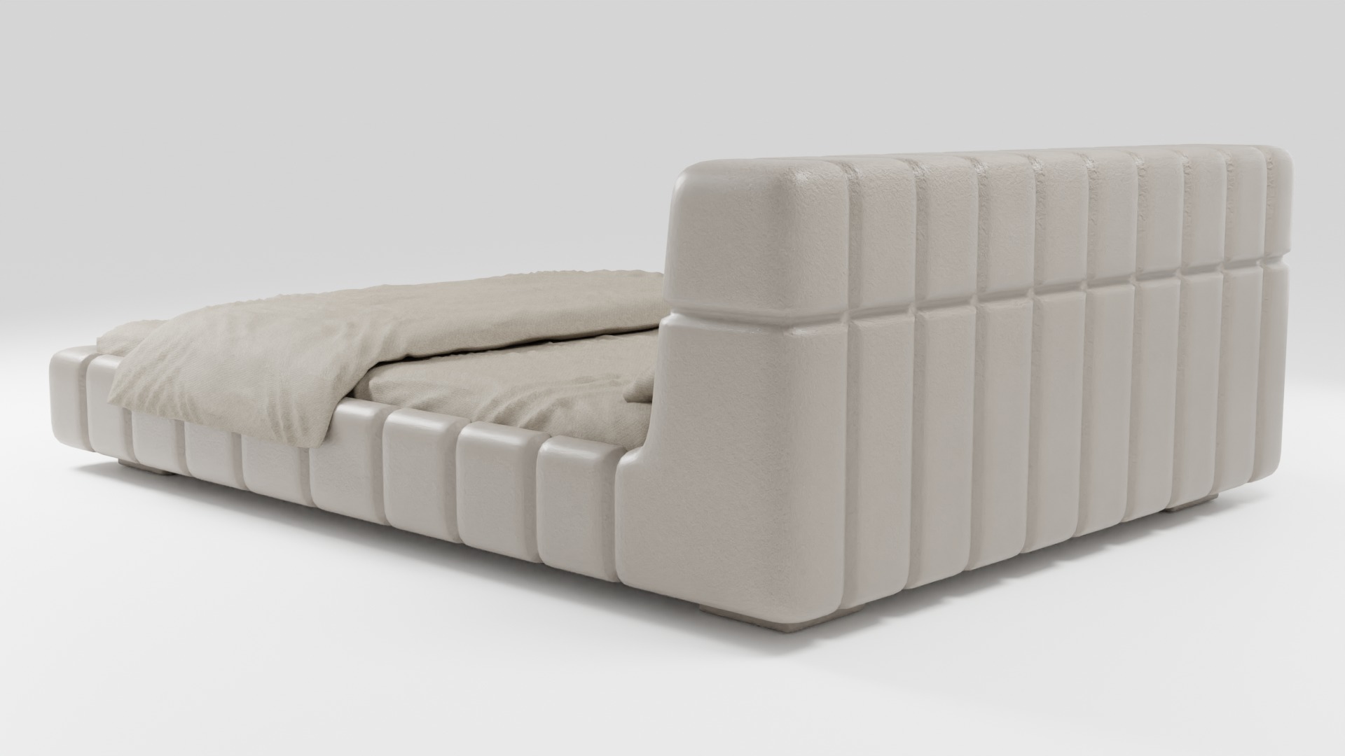 Modern design bed made of quality materials 3D model_3
