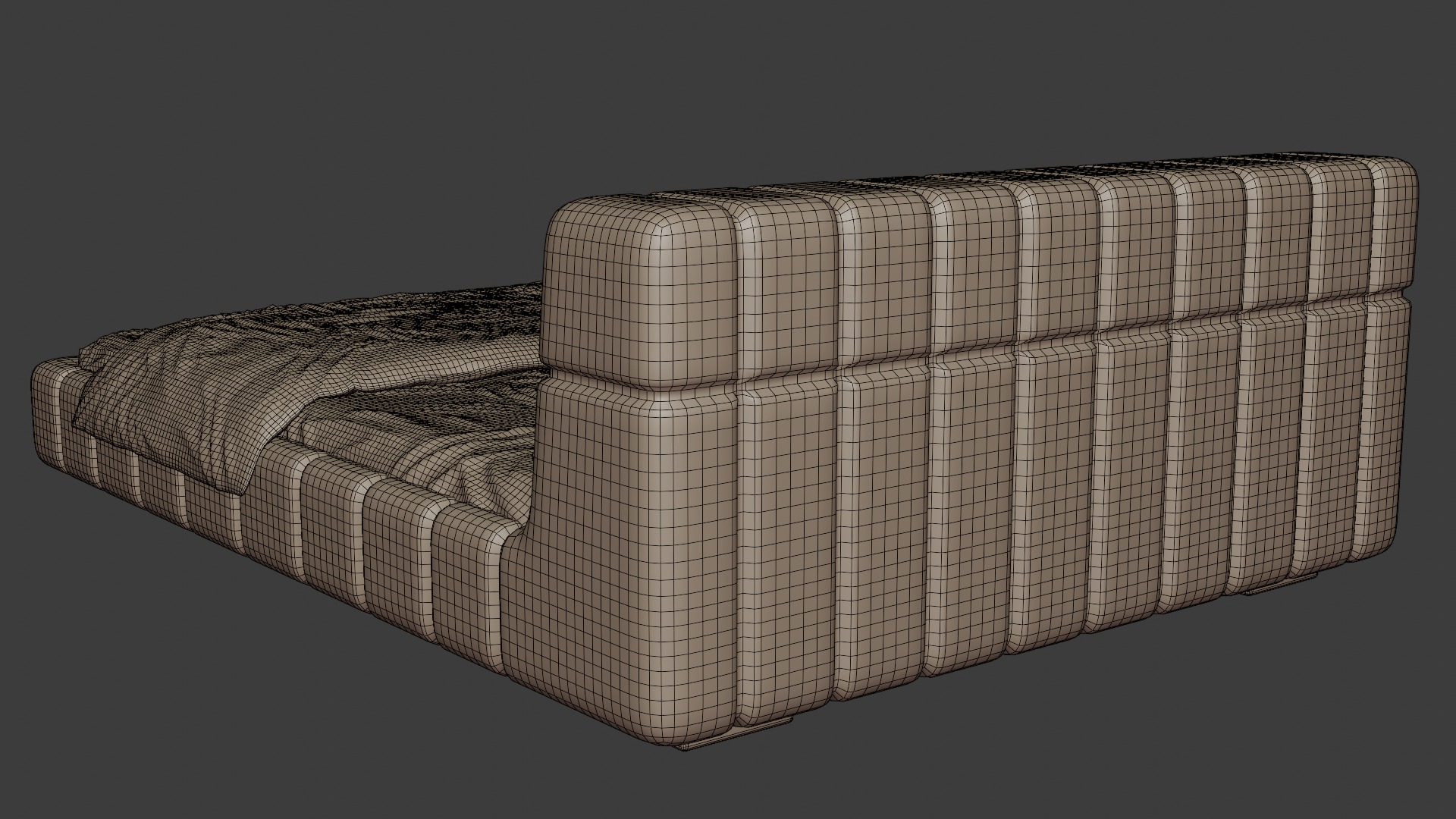Modern design bed made of quality materials 3D model_7