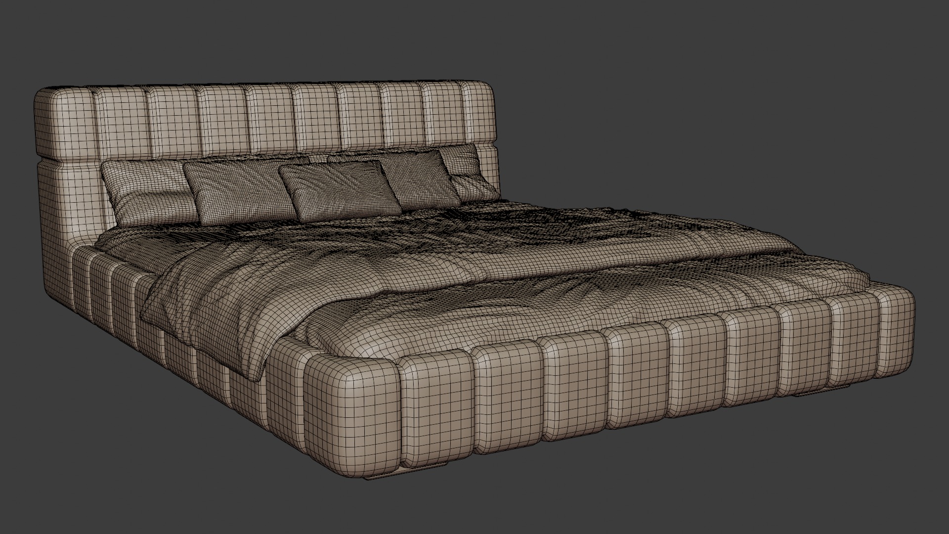 Modern design bed made of quality materials 3D model_6