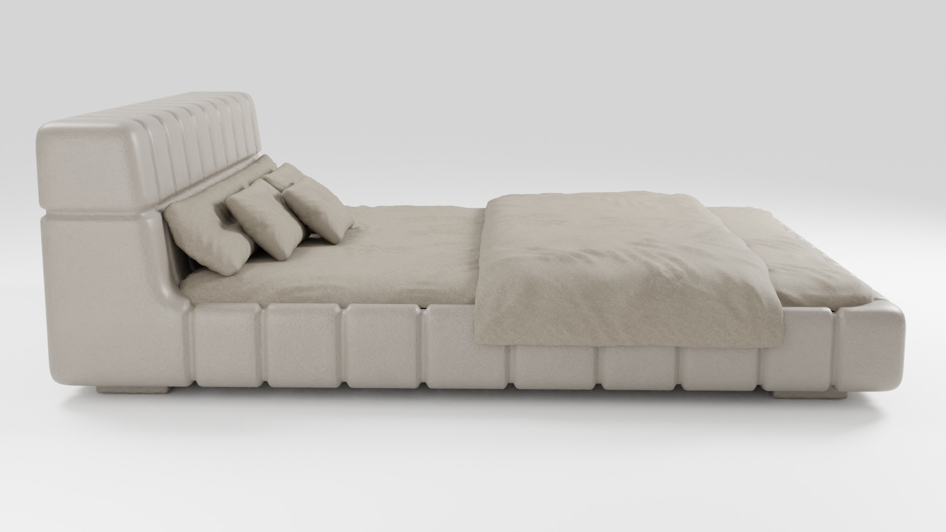 Modern design bed made of quality materials 3D model_1