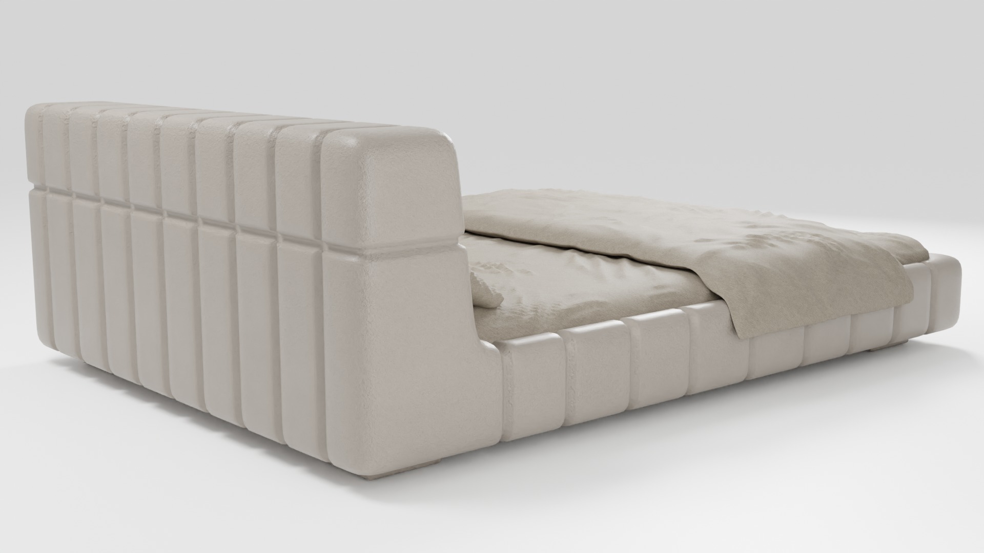 Modern design bed made of quality materials 3D model_2