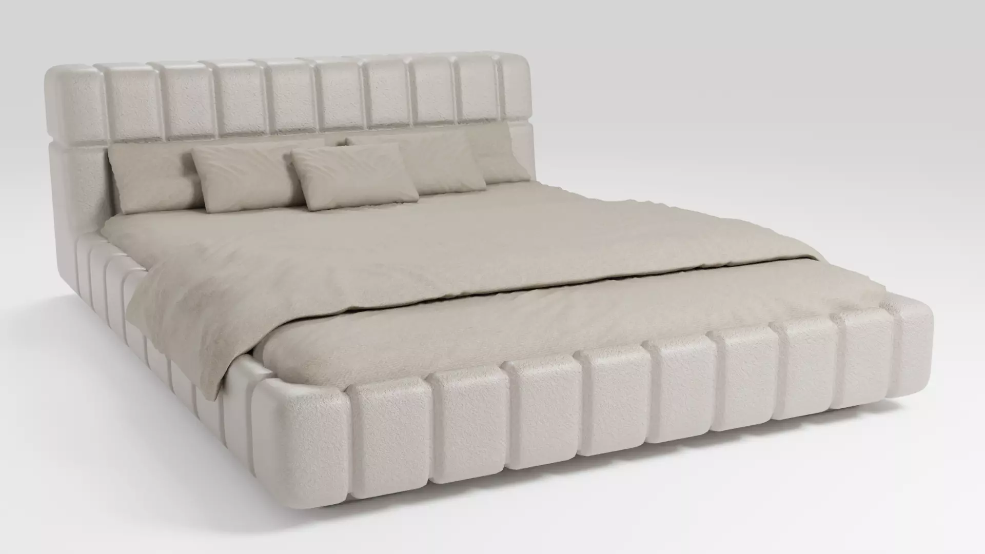 Modern design bed made of quality materials 3D model_0