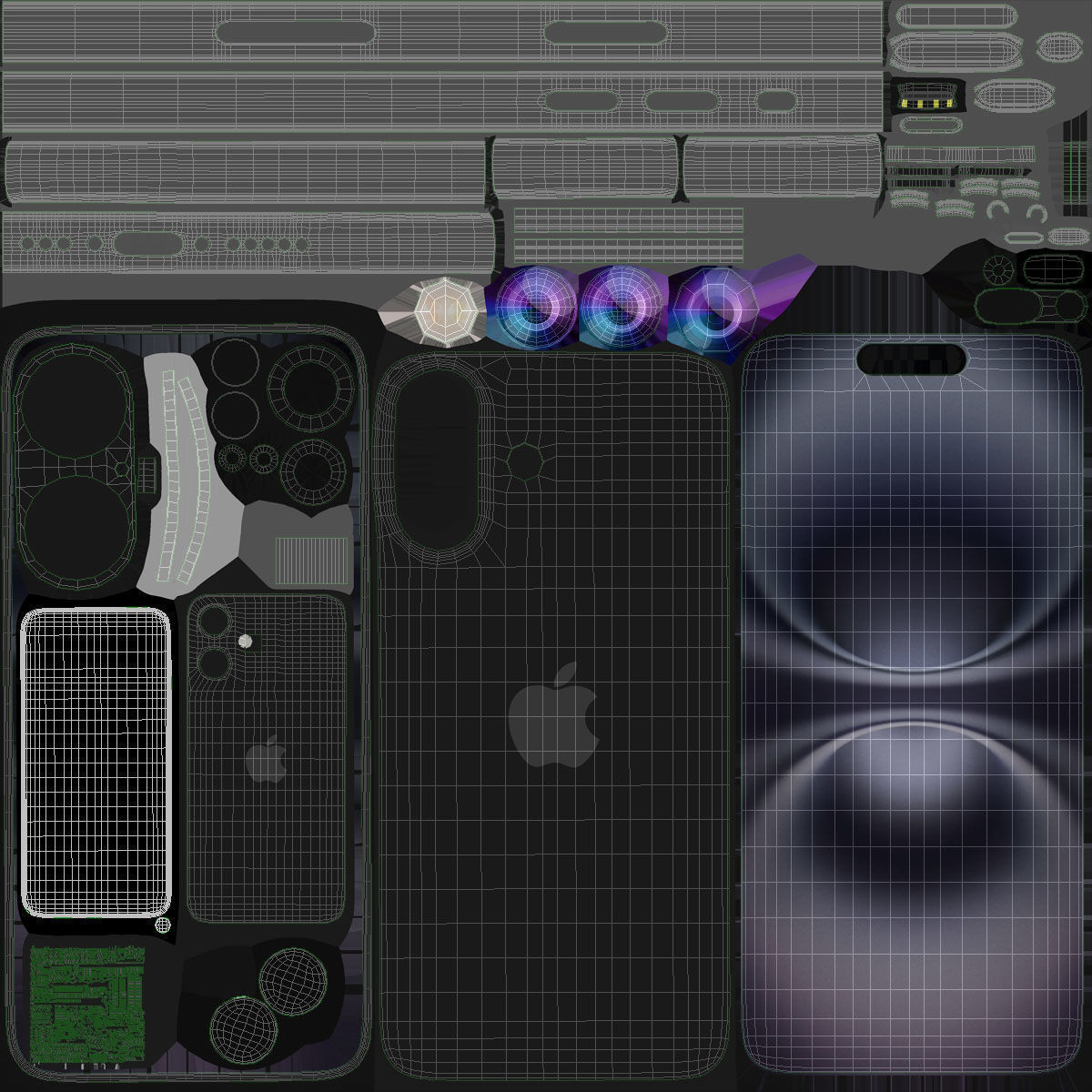 Apple iPhone 16 All colors 3D model_11