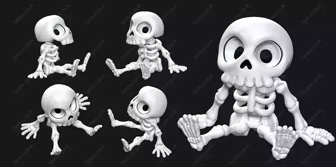 Eye Tracking Cute Skeleton STL for