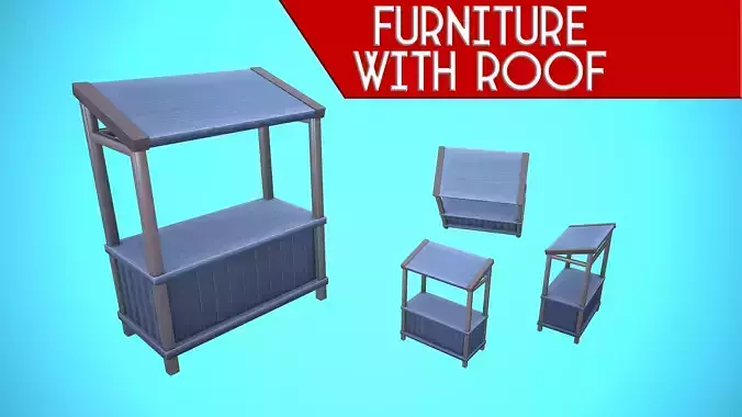 FURNITURE WITH ROOF CARTOON STYLIZED