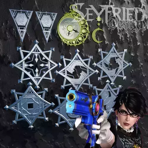 Bayonetta 2 accessories set for cosplay 3d printable 3D