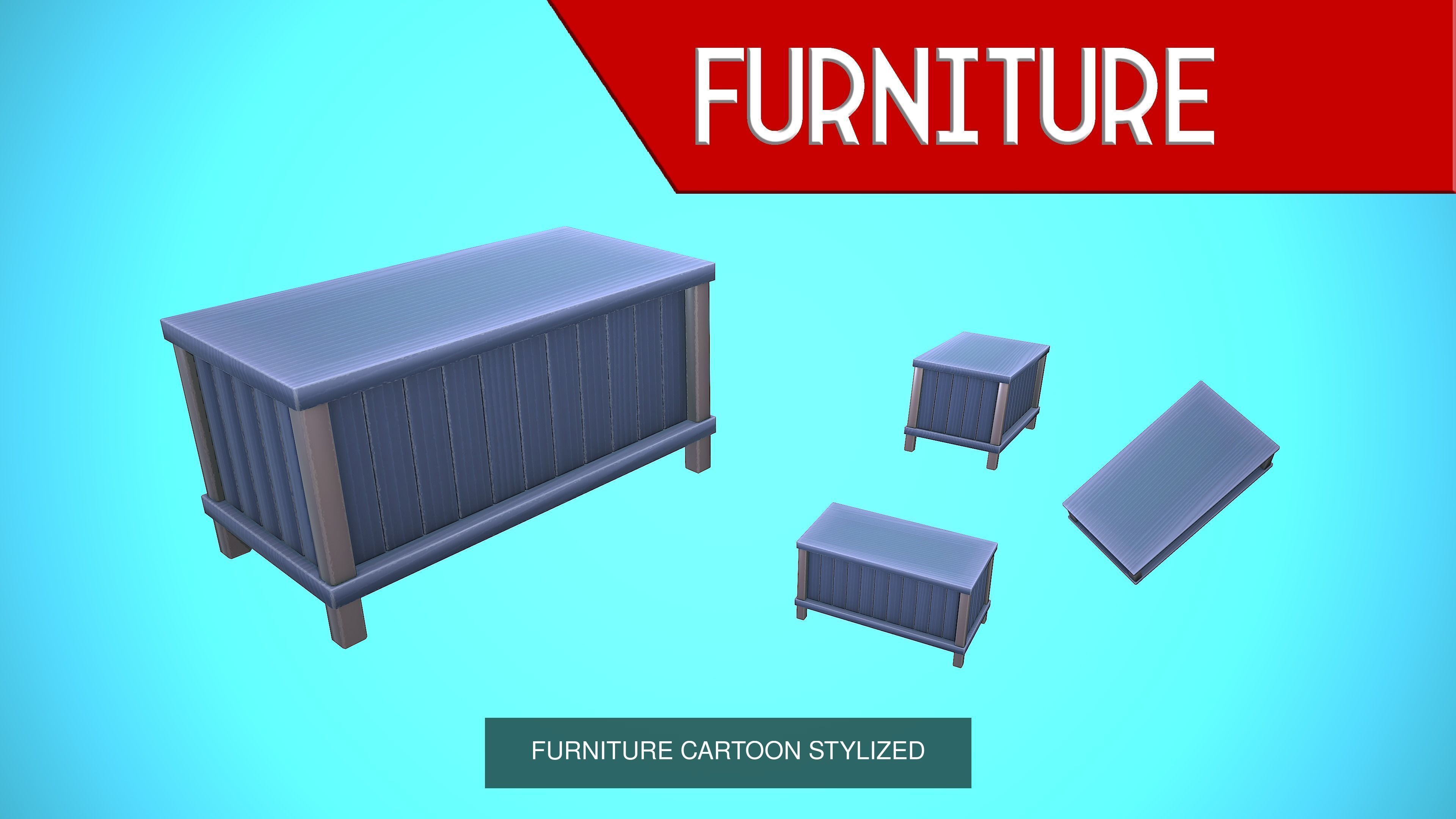 FURNITURE CARTOON STYLIZED 3D Model Collection_5