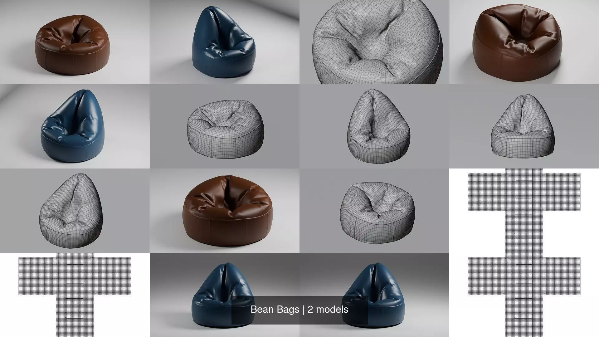 Bean Bags 3D Model Collection_0