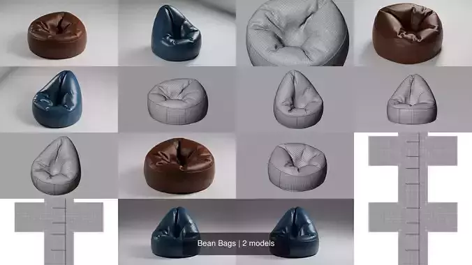 Bean Bags 3D Model Collection