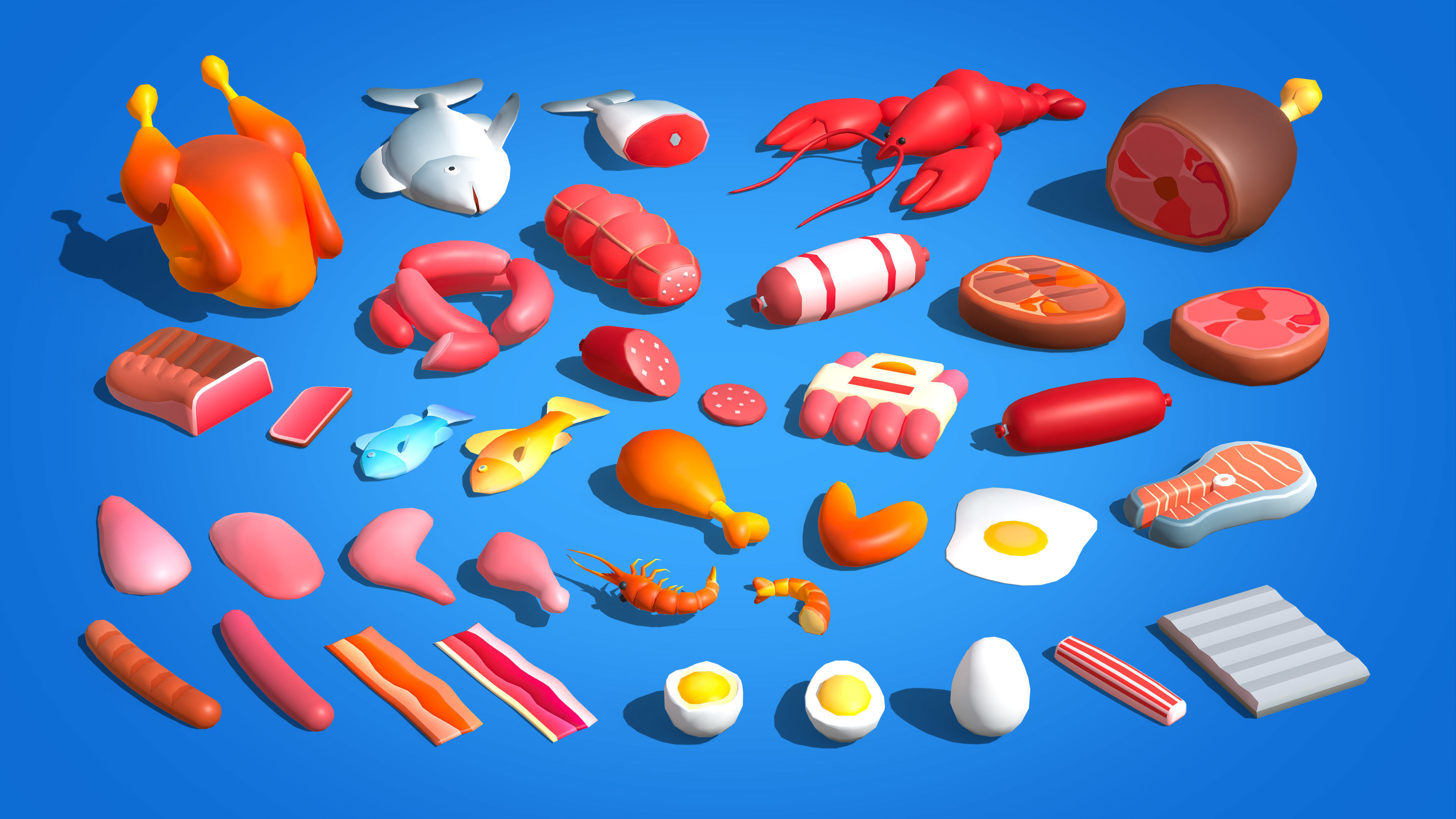 Casual Food Low-poly 3D model_7