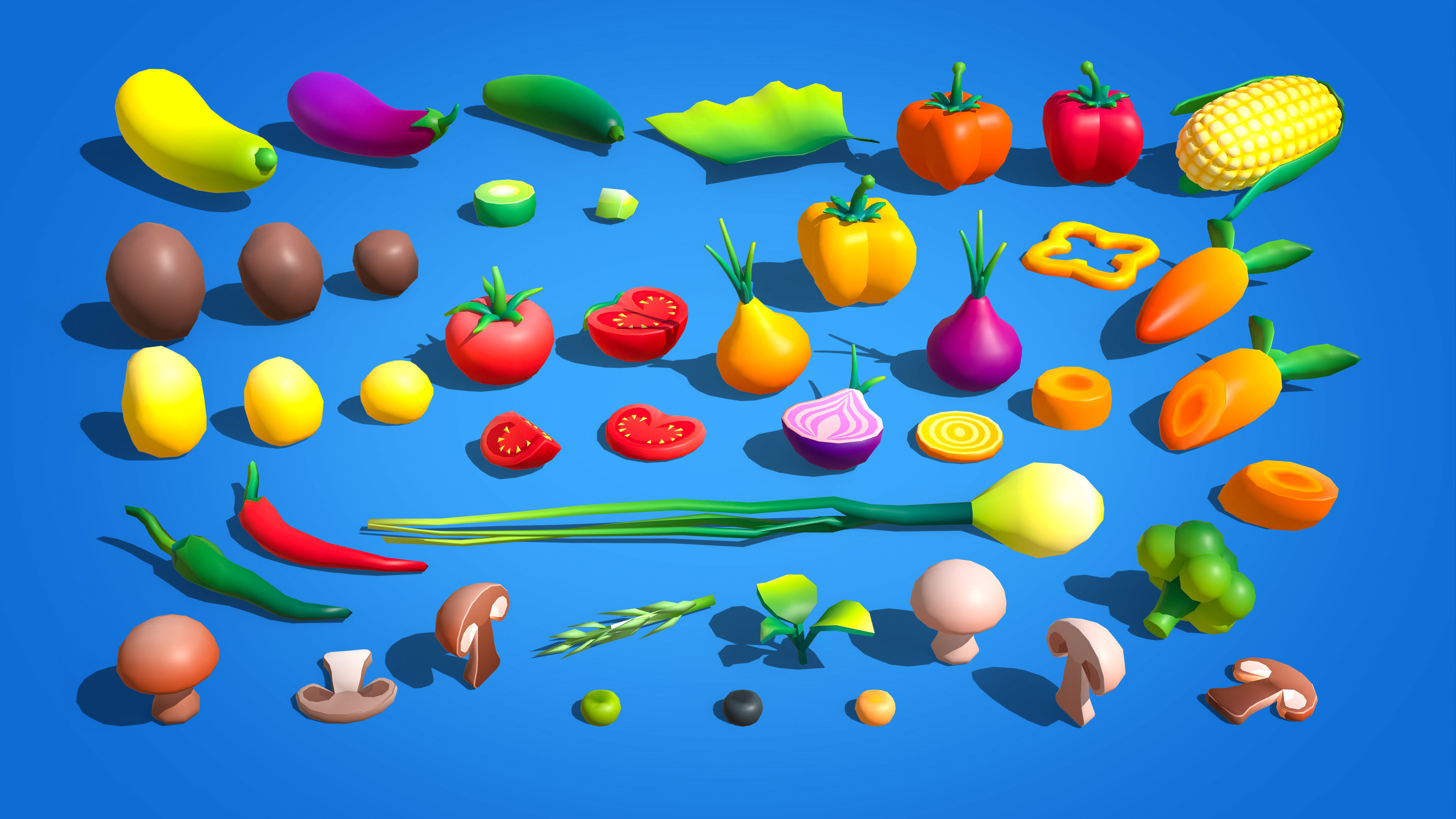 Casual Food Low-poly 3D model_6