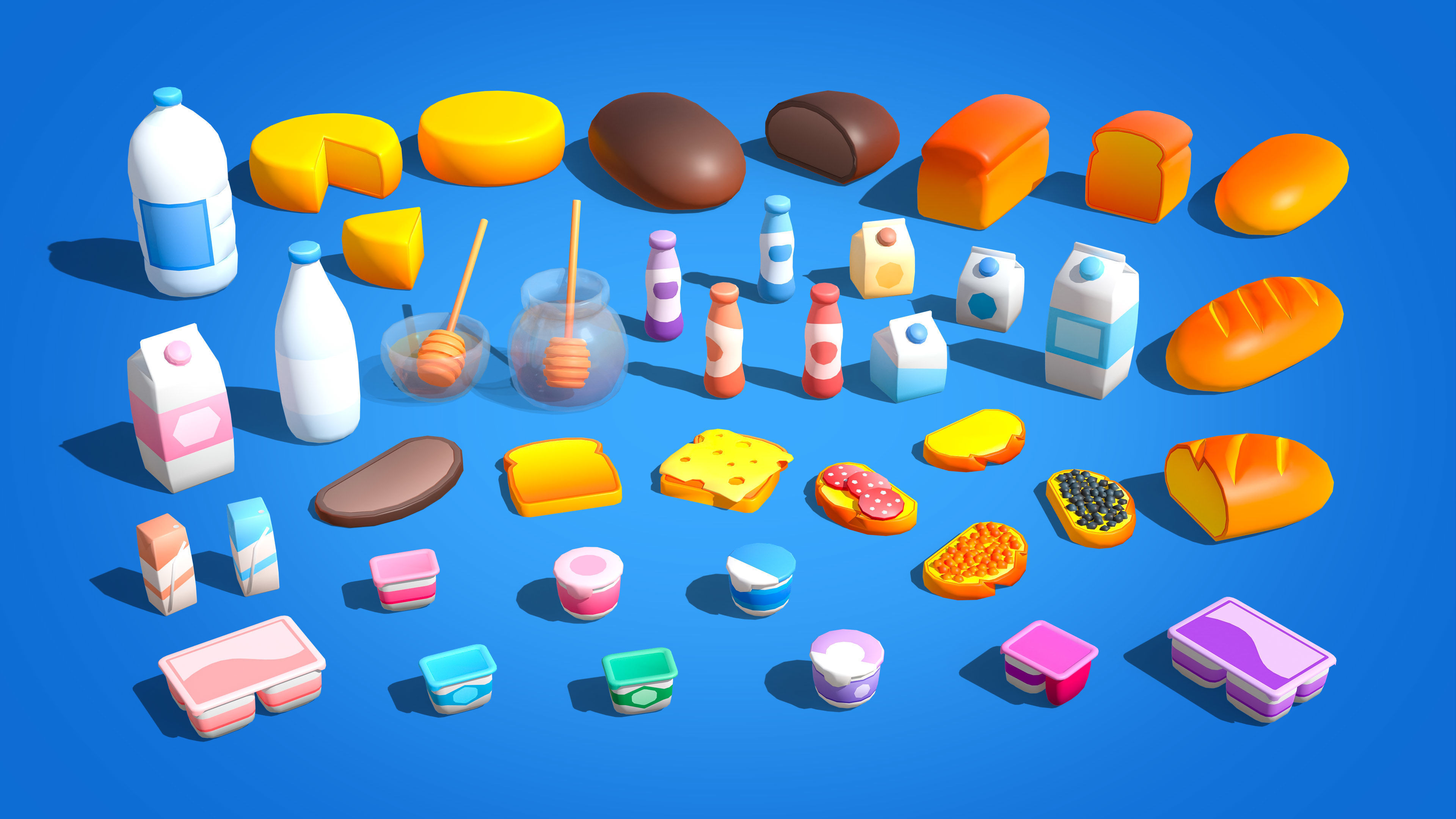 Casual Food Low-poly 3D model_10