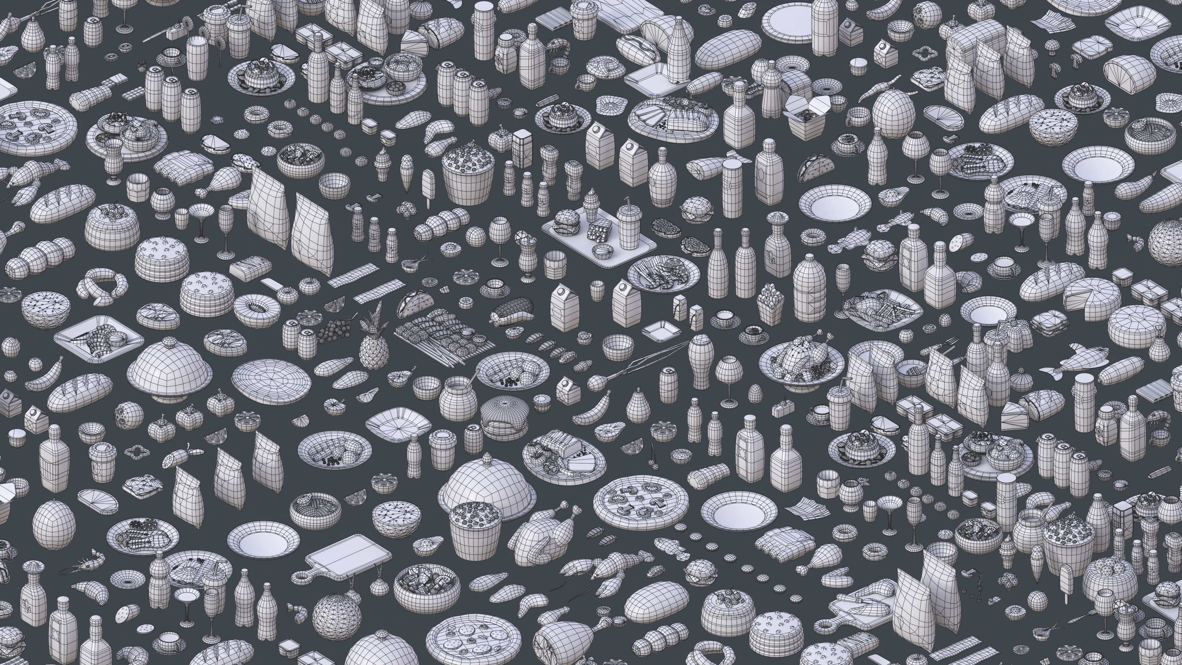 Casual Food Low-poly 3D model_17