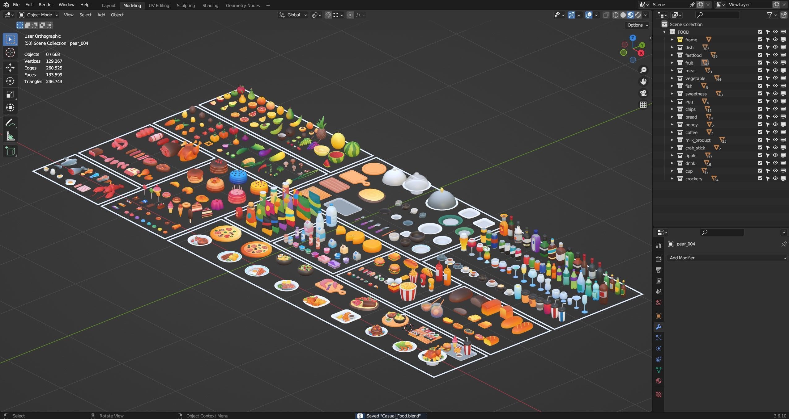 Casual Food Low-poly 3D model_13