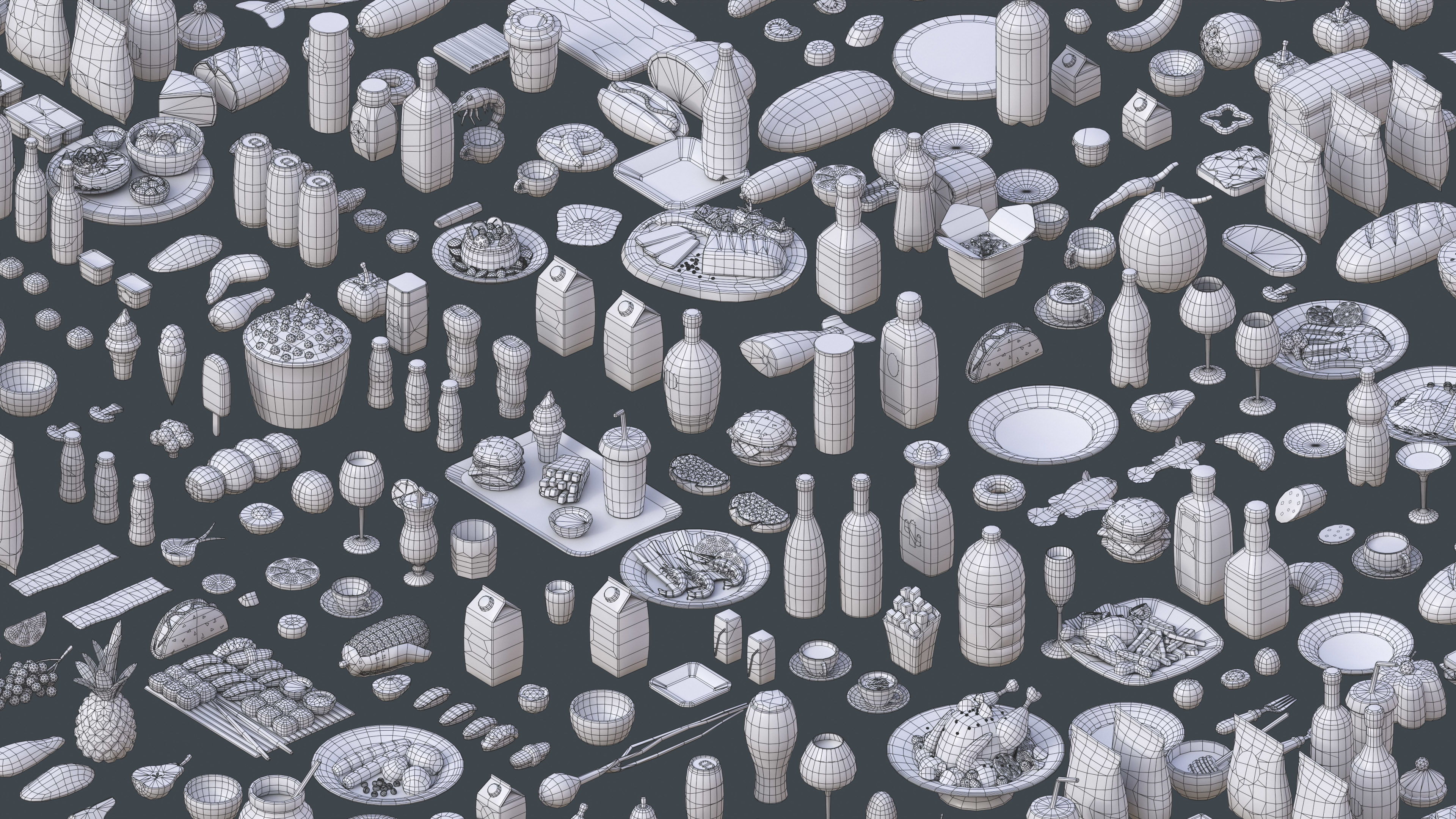 Casual Food Low-poly 3D model_18