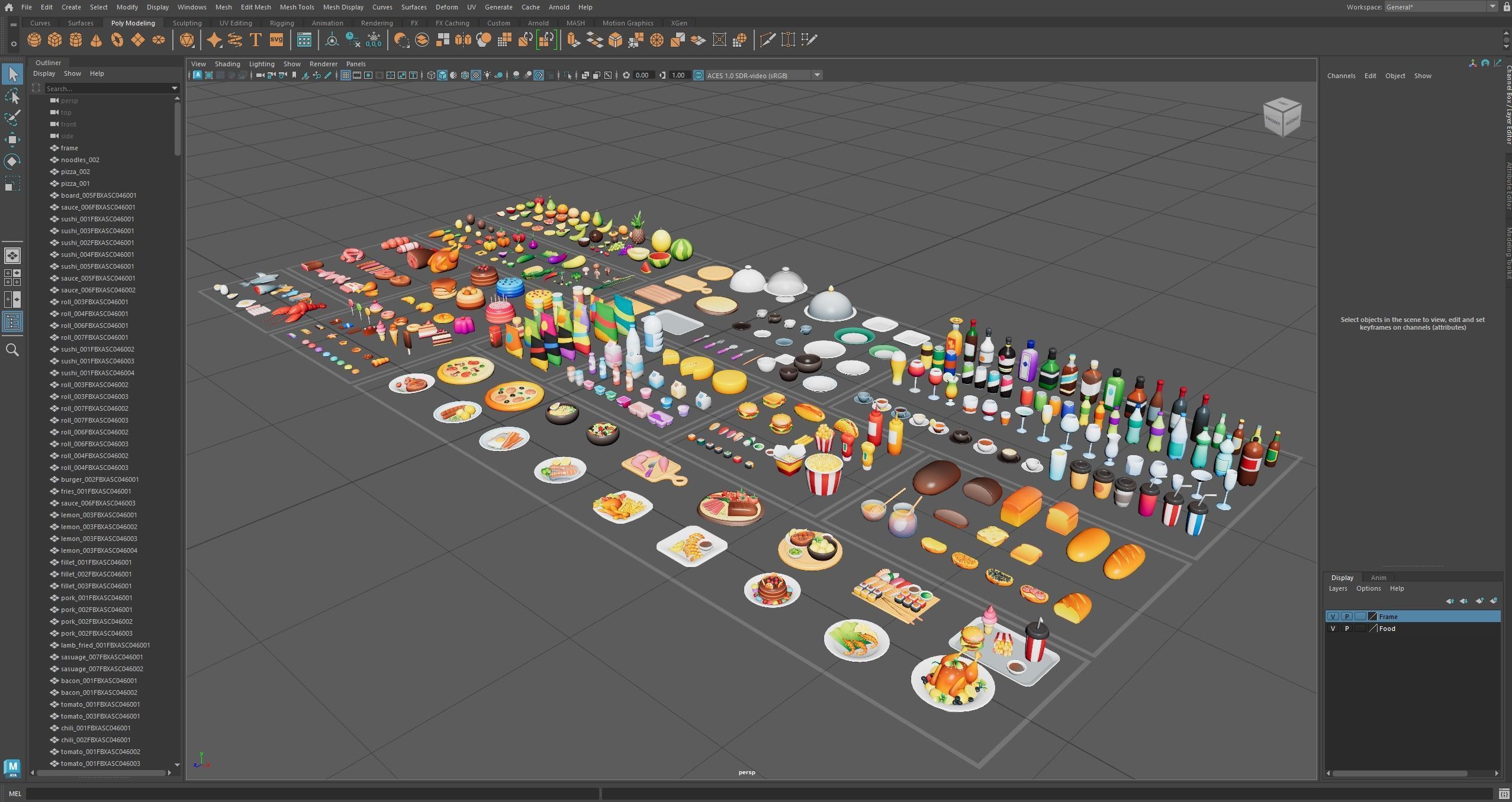 Casual Food Low-poly 3D model_15