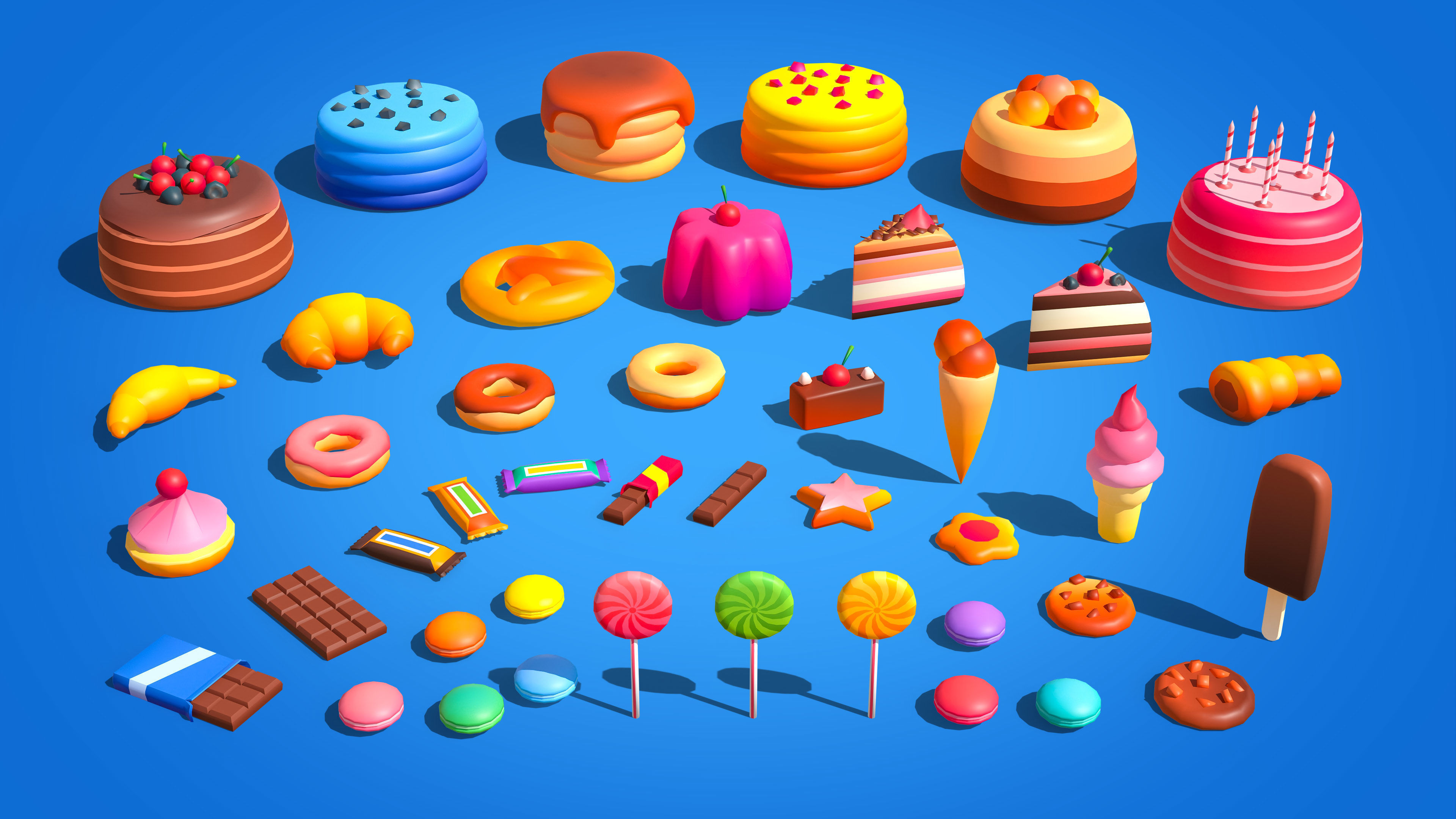 Casual Food Low-poly 3D model_8