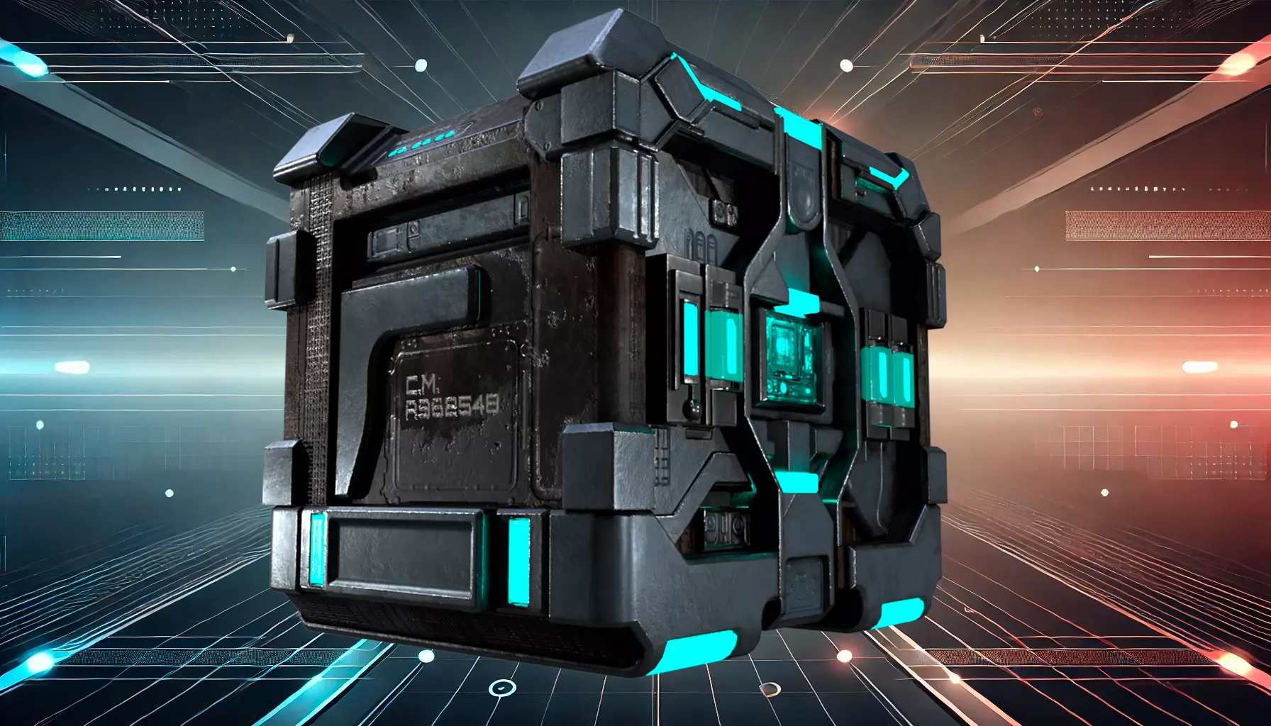 High-Detail Sci-Fi 3D Prop box A Low-poly 3D model_0