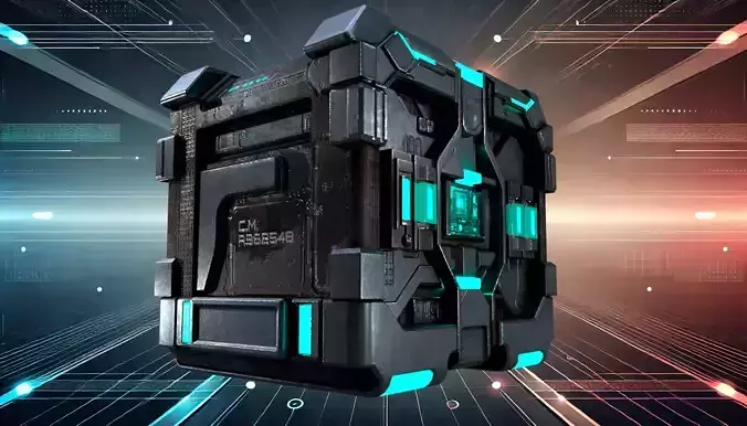 High-Detail Sci-Fi 3D Prop box A