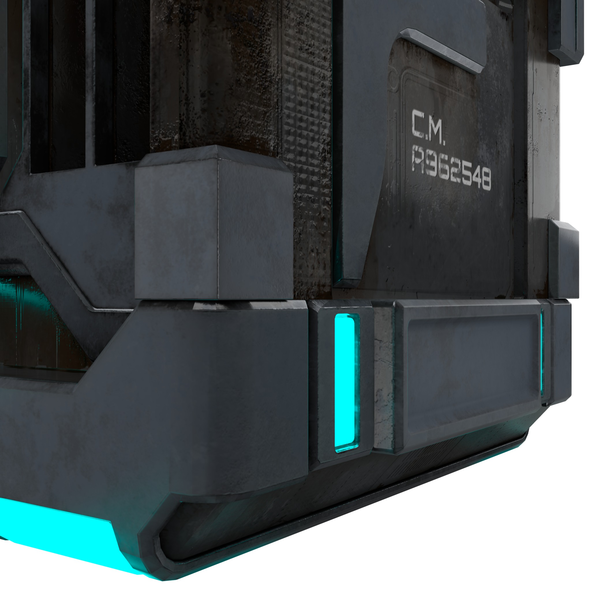 High-Detail Sci-Fi 3D Prop box A Low-poly 3D model_3