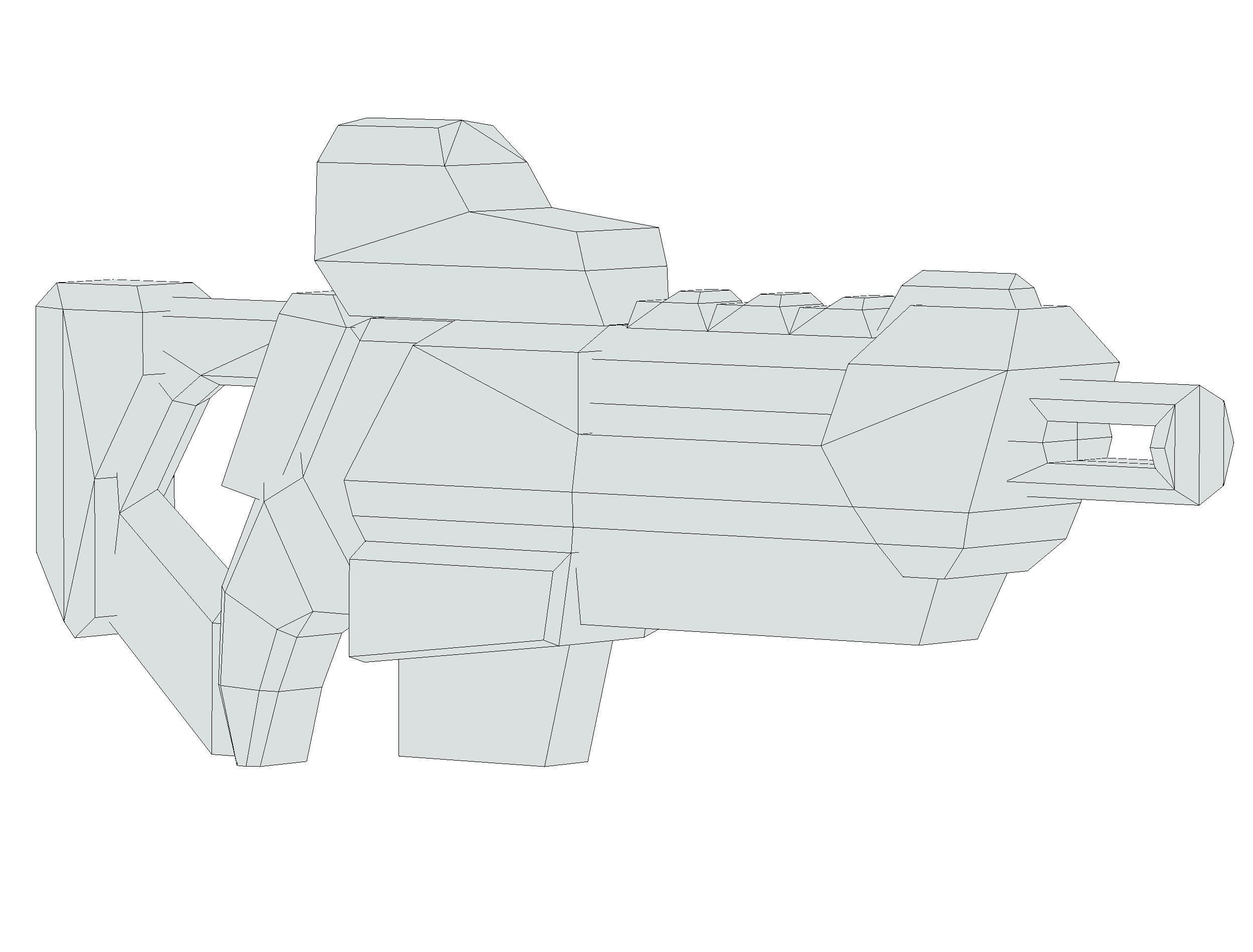 Cartoon Sci-Fi Cyborg Drone Trooper Soldier Low-poly 3D model_57