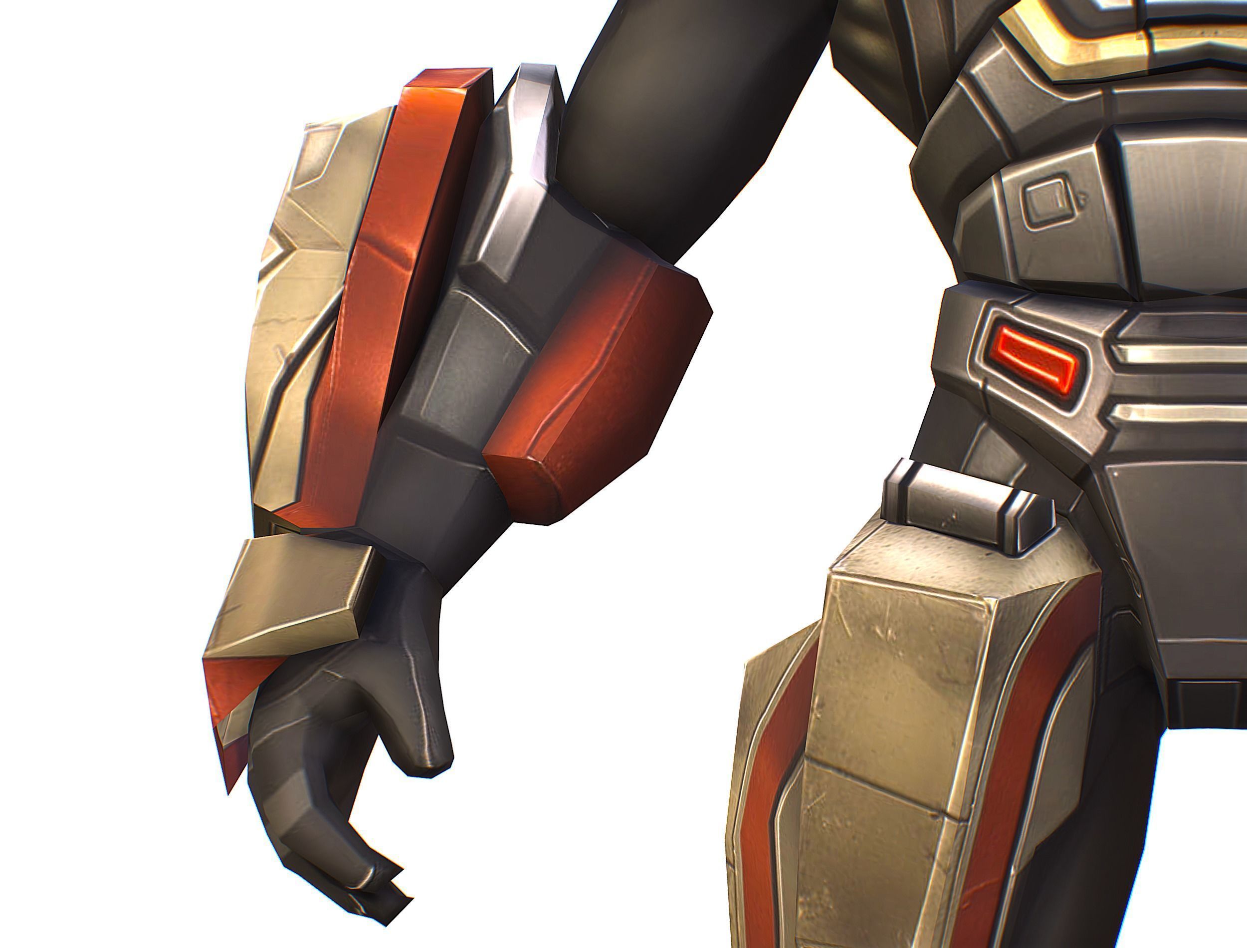 Cartoon Sci-Fi Cyborg Drone Trooper Soldier Low-poly 3D model_18