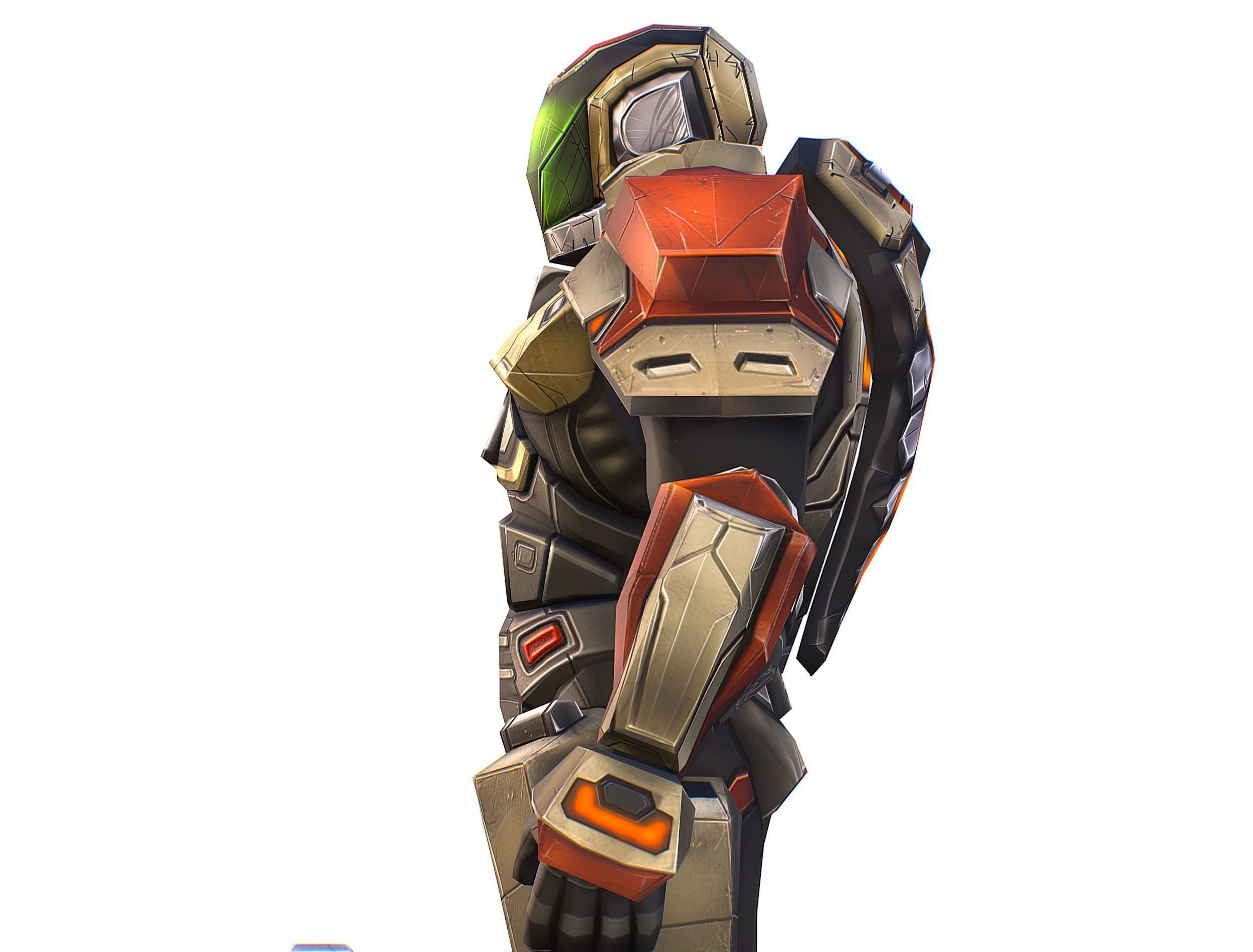 Cartoon Sci-Fi Cyborg Drone Trooper Soldier Low-poly 3D model_29