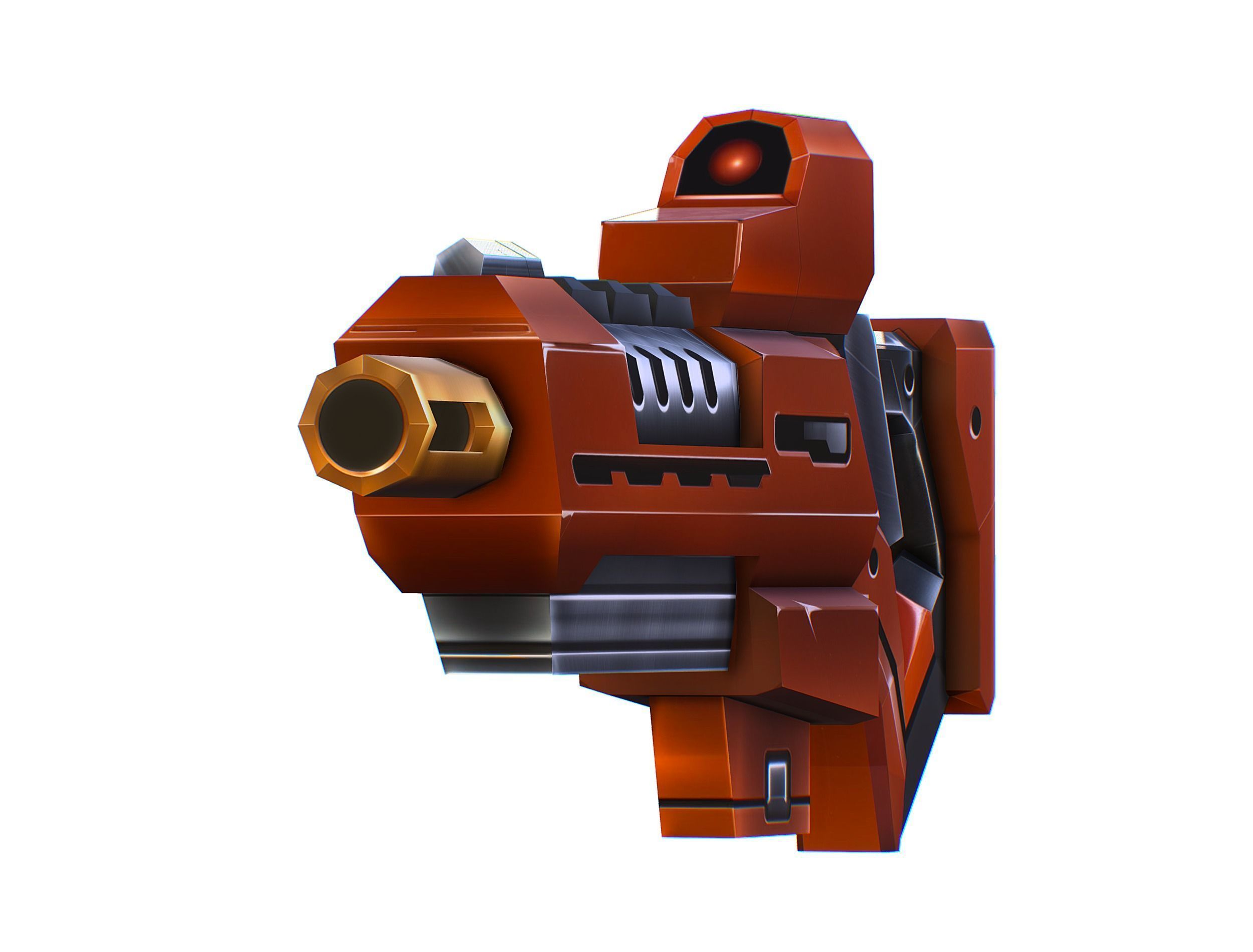 Cartoon Sci-Fi Cyborg Drone Trooper Soldier Low-poly 3D model_36