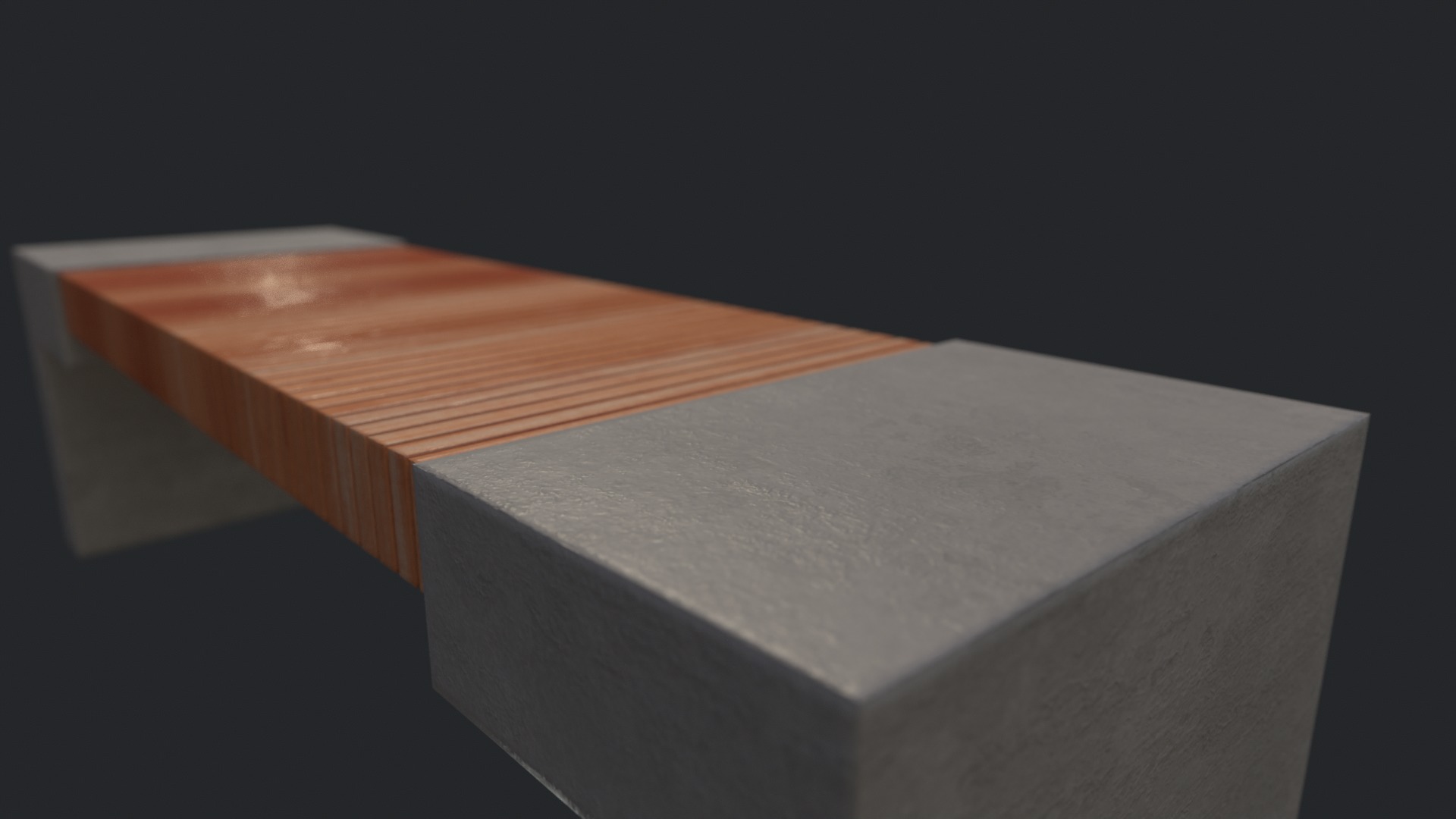 Street Bench v2 Low Poly Street Asset Low-poly 3D model Low-poly 3D model_4