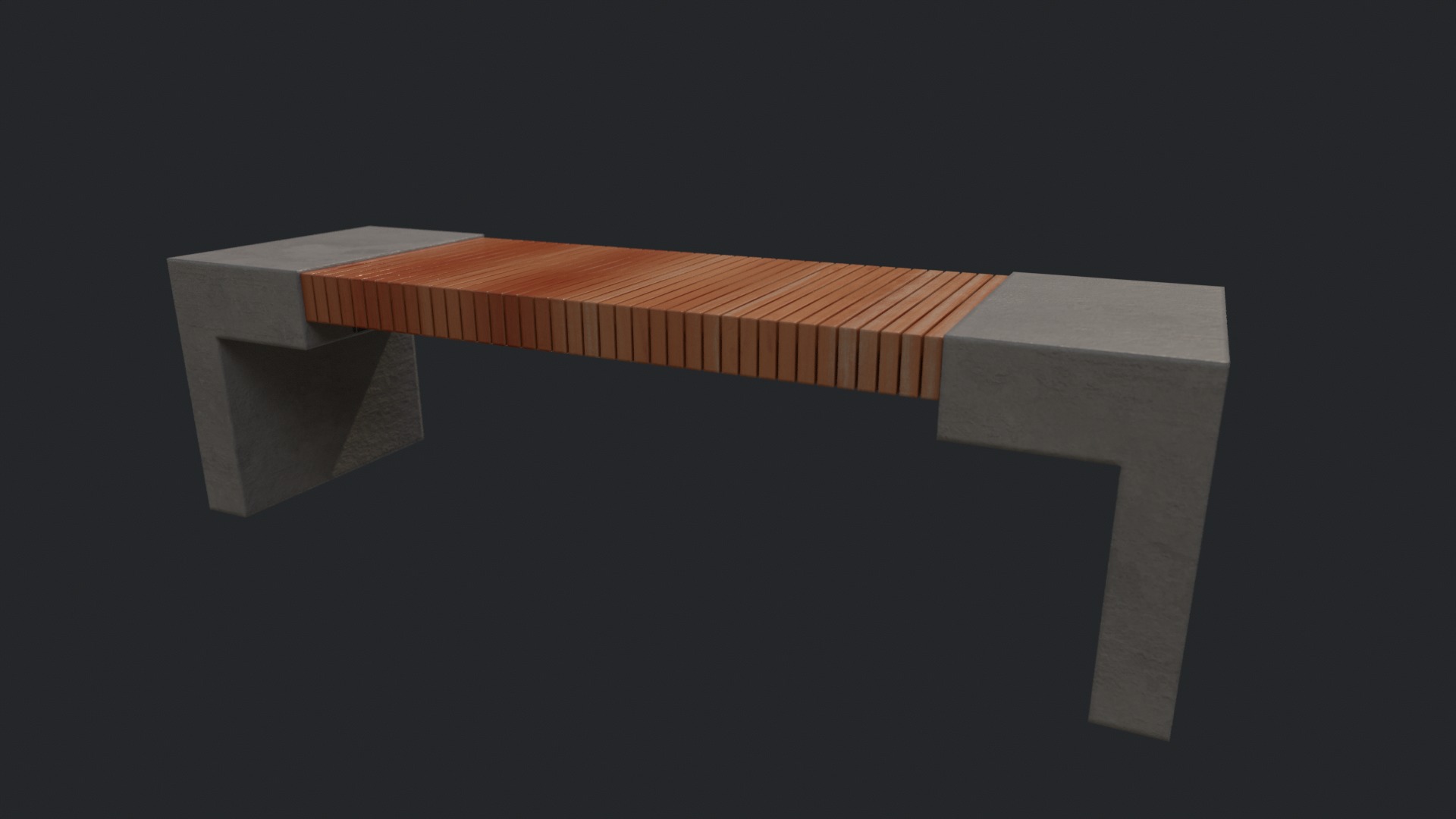 Street Bench v2 Low Poly Street Asset Low-poly 3D model Low-poly 3D model_3