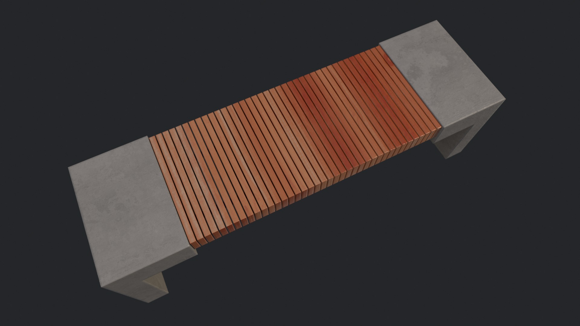 Street Bench v2 Low Poly Street Asset Low-poly 3D model Low-poly 3D model_5