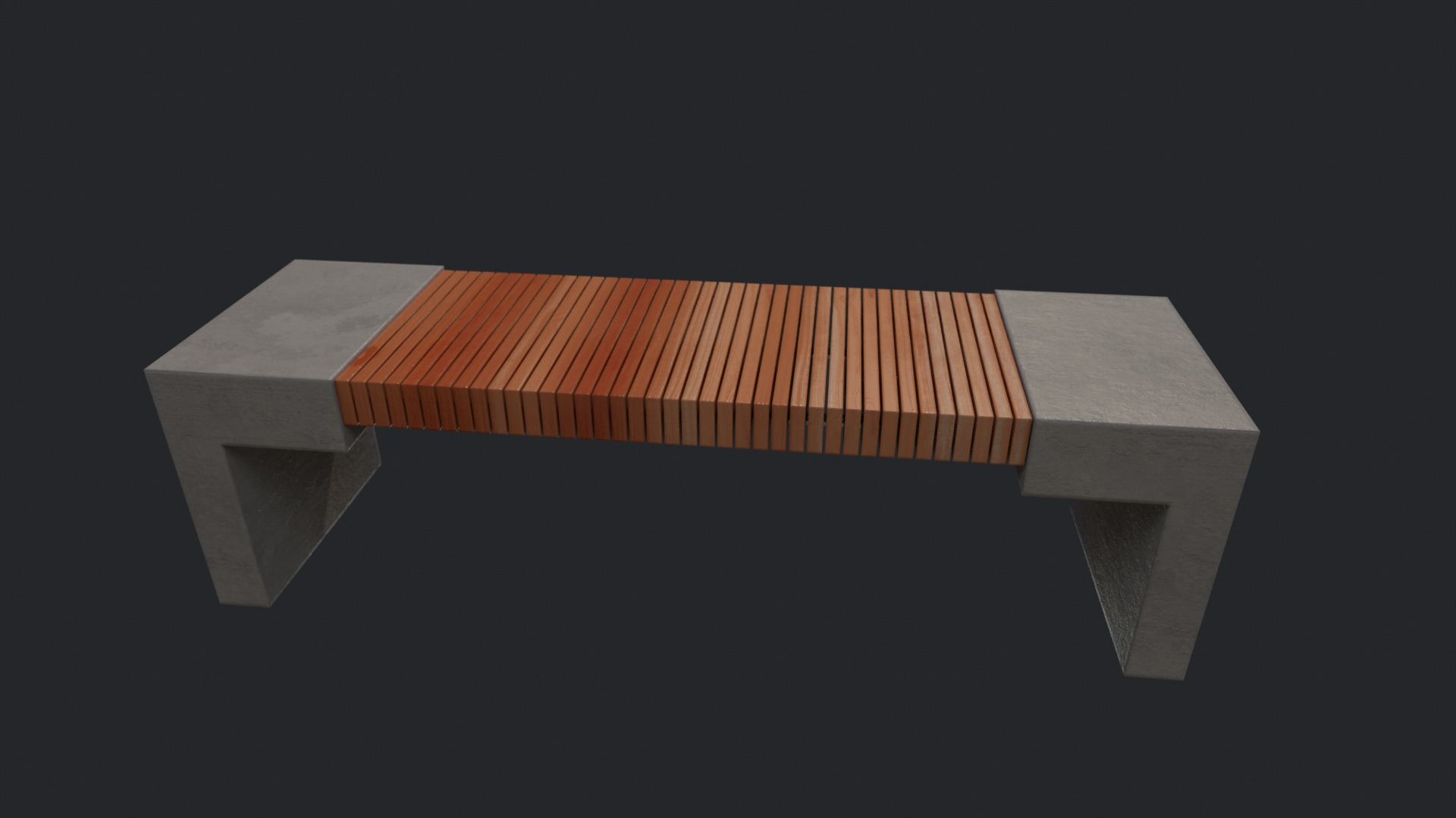 Street Bench v2 Low Poly Street Asset Low-poly 3D model Low-poly 3D model_2