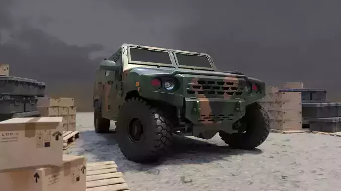 K-151 Korean Military Jeep 3D Model