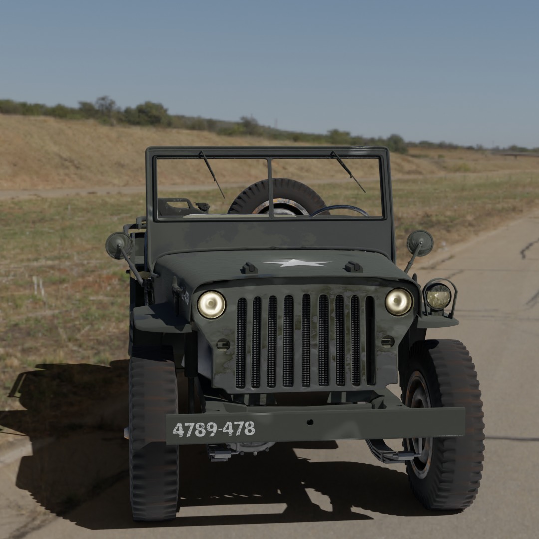 jeep willis low poly Low-poly 3D model_1