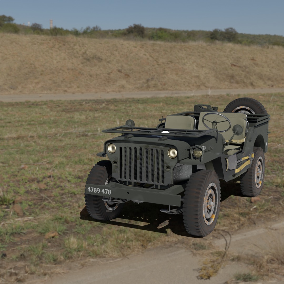 jeep willis low poly Low-poly 3D model_3