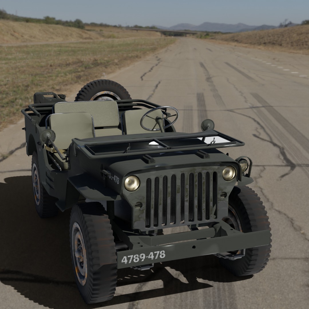 jeep willis low poly Low-poly 3D model_2