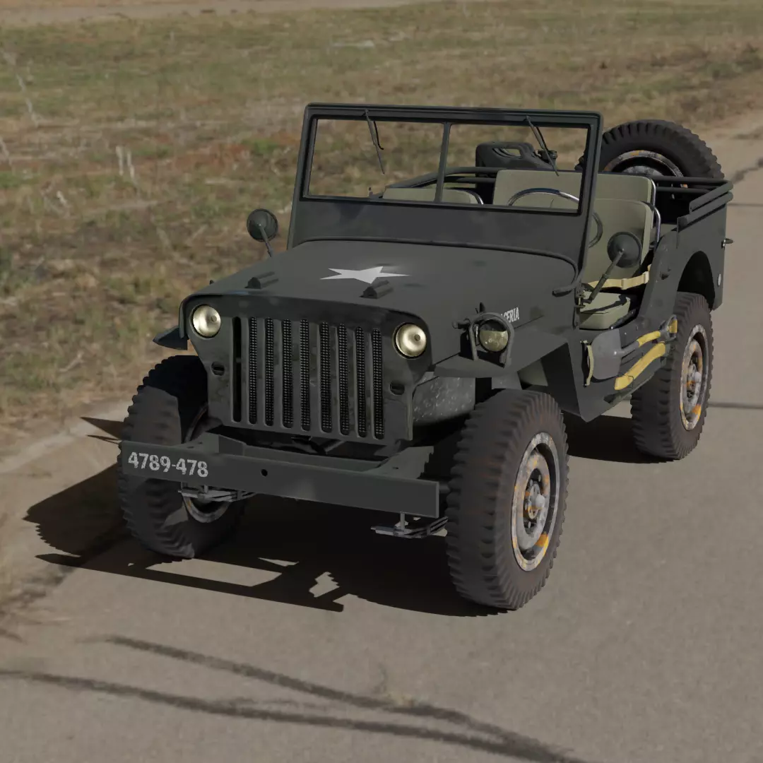 jeep willis low poly Low-poly 3D model_0