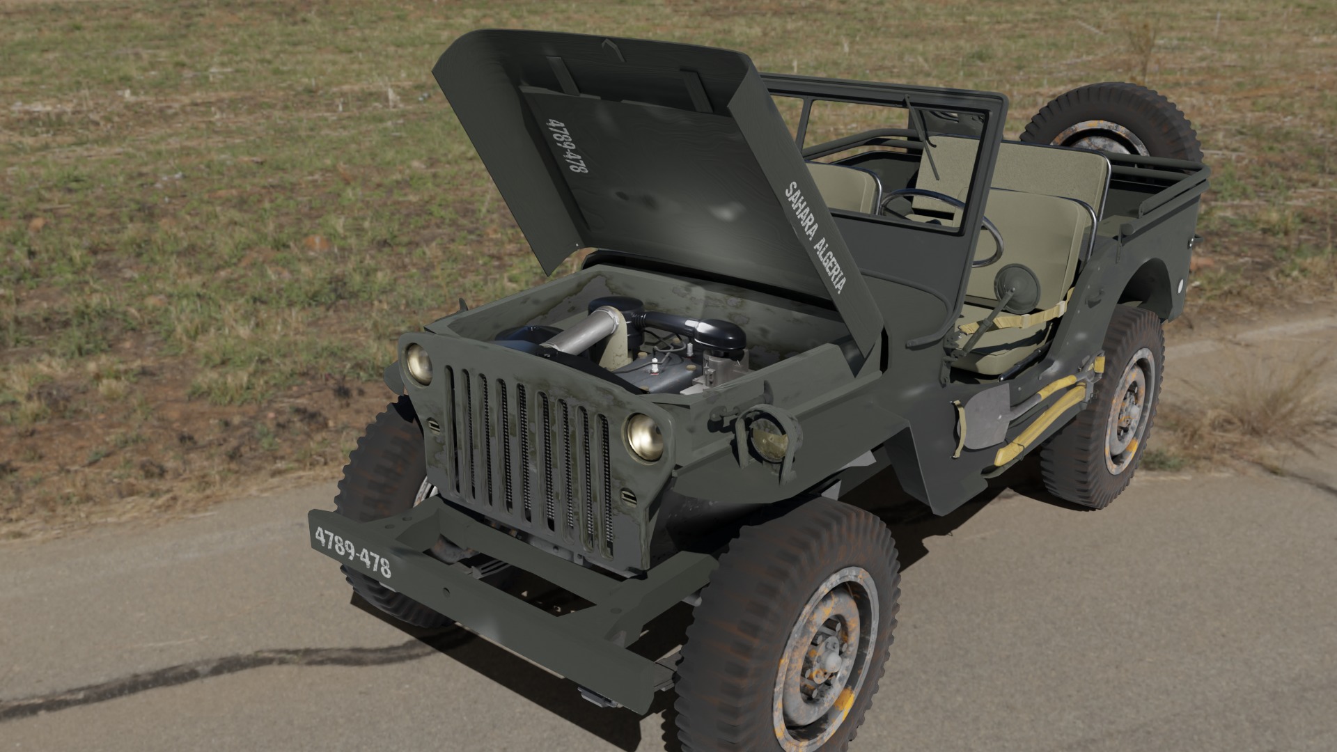 jeep willis low poly Low-poly 3D model_5
