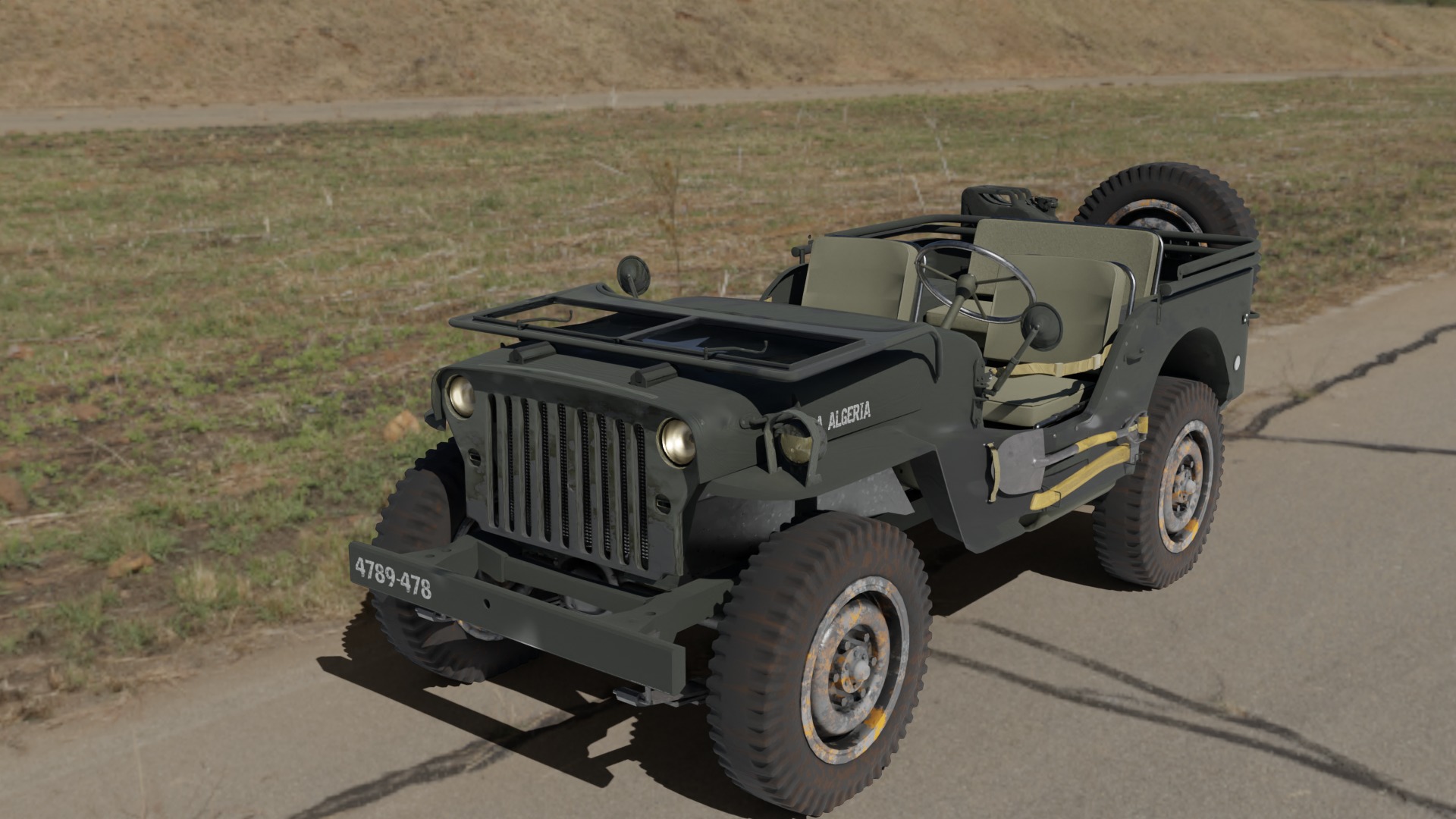 jeep willis low poly Low-poly 3D model_7