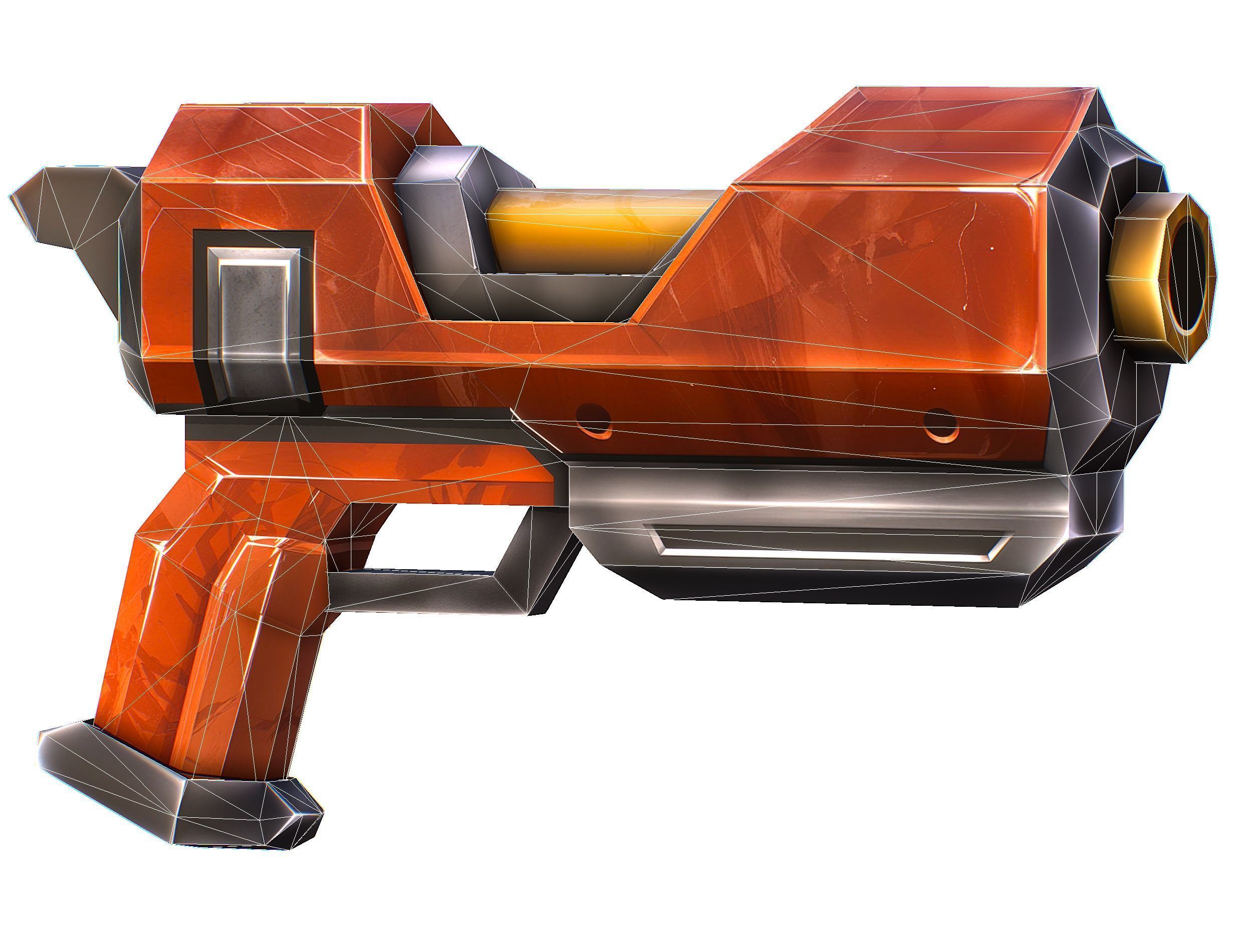 Cartoon Sci-Fi Cyborg Drone Sniper Soldier Low-poly 3D model_53