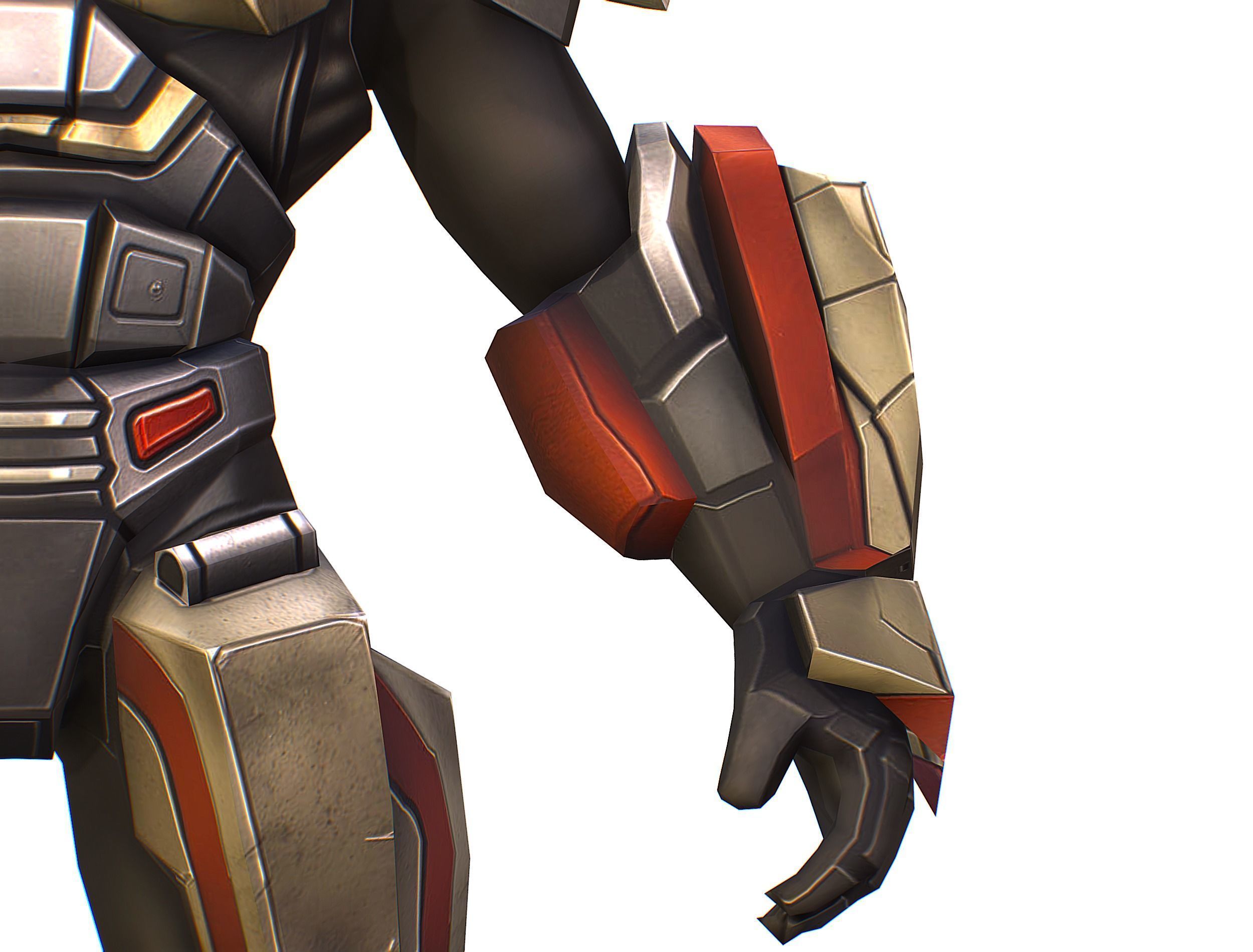 Cartoon Sci-Fi Cyborg Drone Sniper Soldier Low-poly 3D model_18