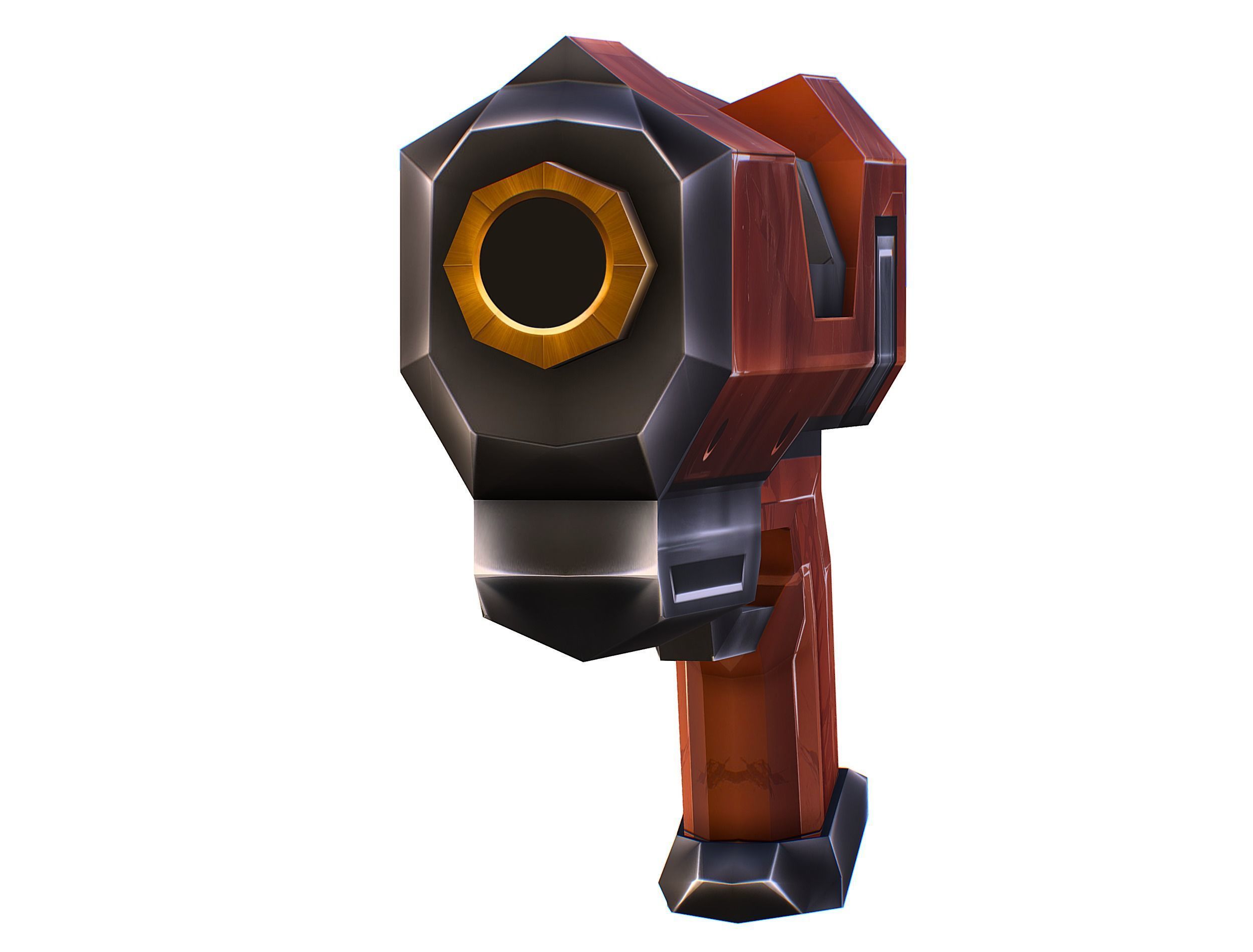 Cartoon Sci-Fi Cyborg Drone Sniper Soldier Low-poly 3D model_37