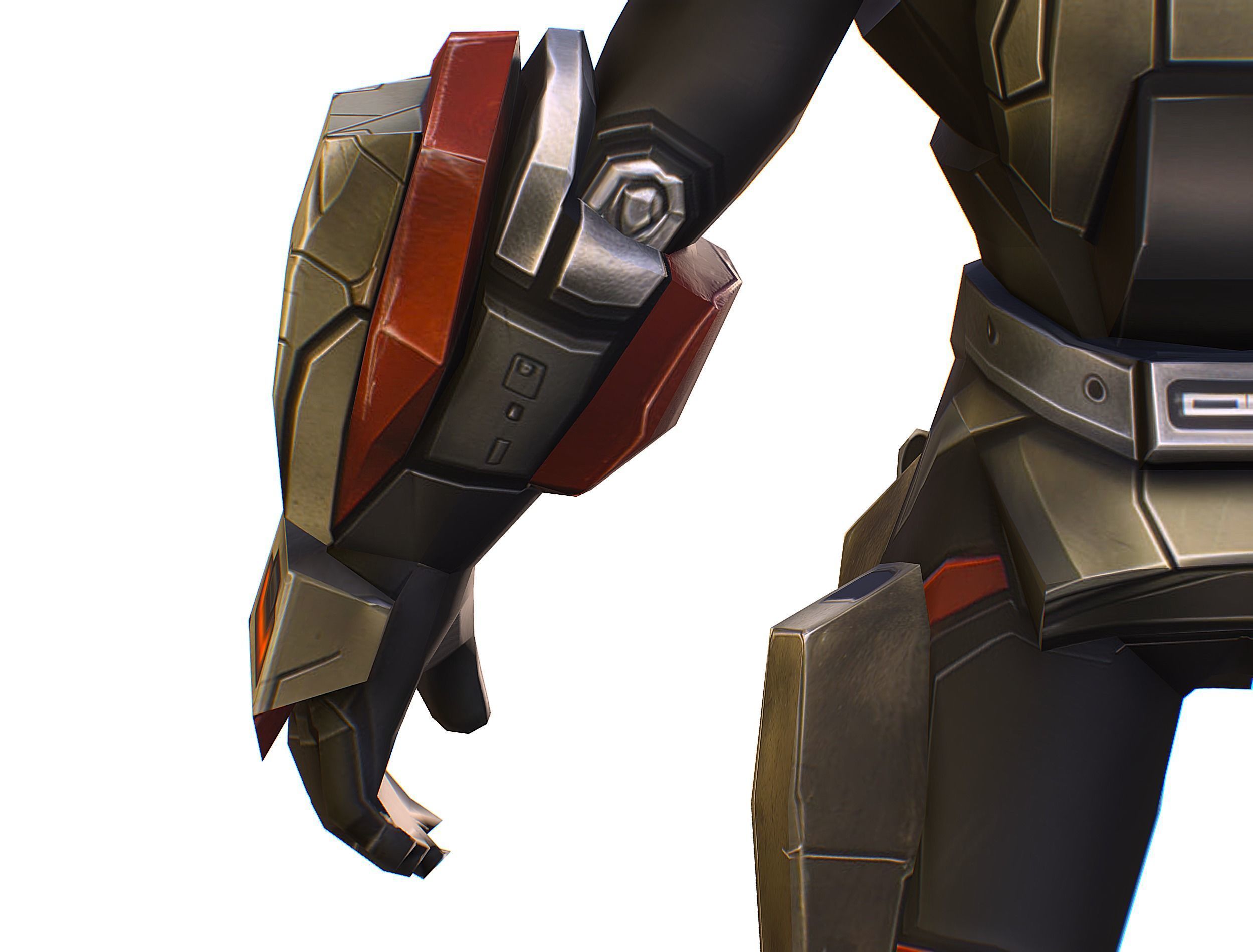 Cartoon Sci-Fi Cyborg Drone Sniper Soldier Low-poly 3D model_23