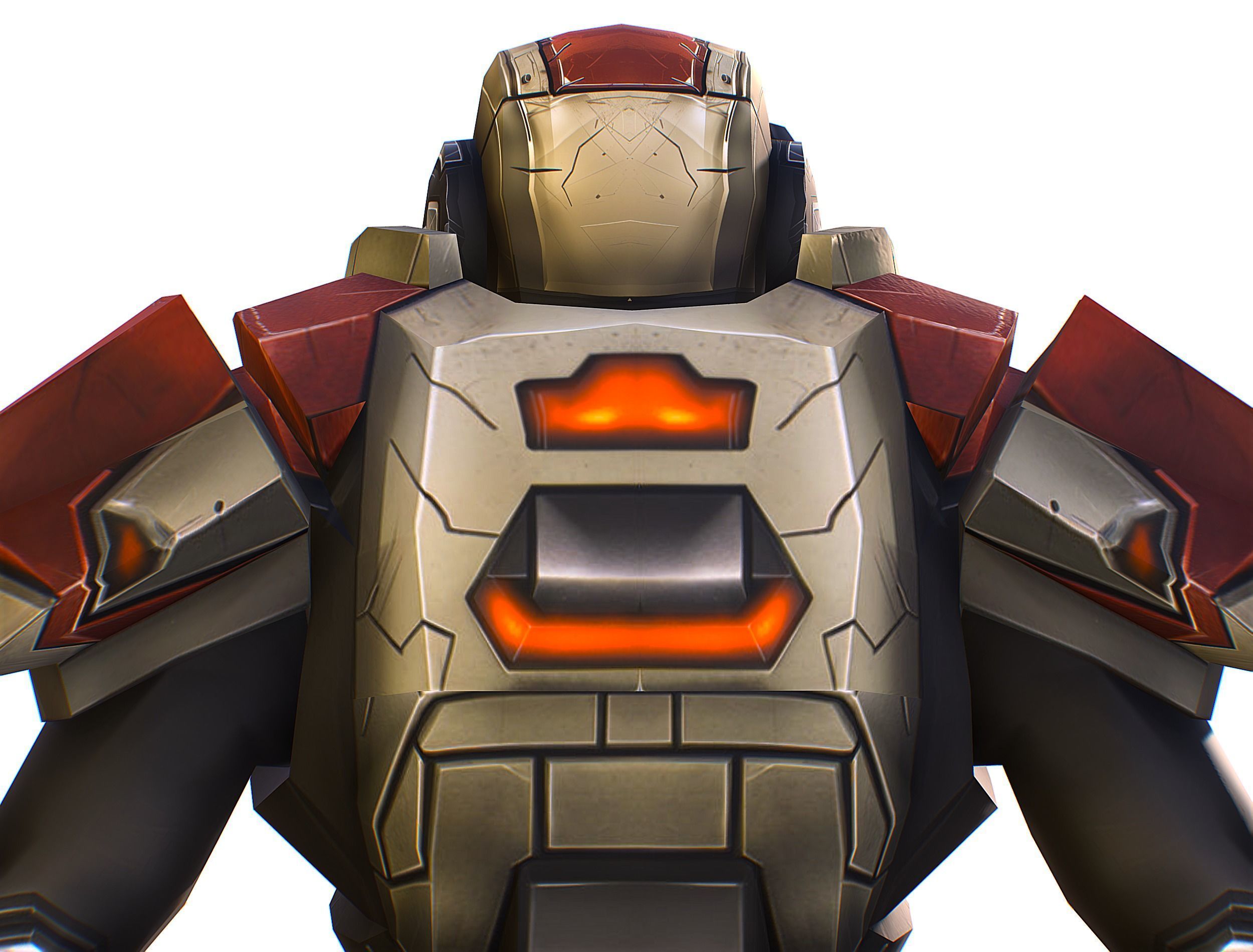 Cartoon Sci-Fi Cyborg Drone Sniper Soldier Low-poly 3D model_21