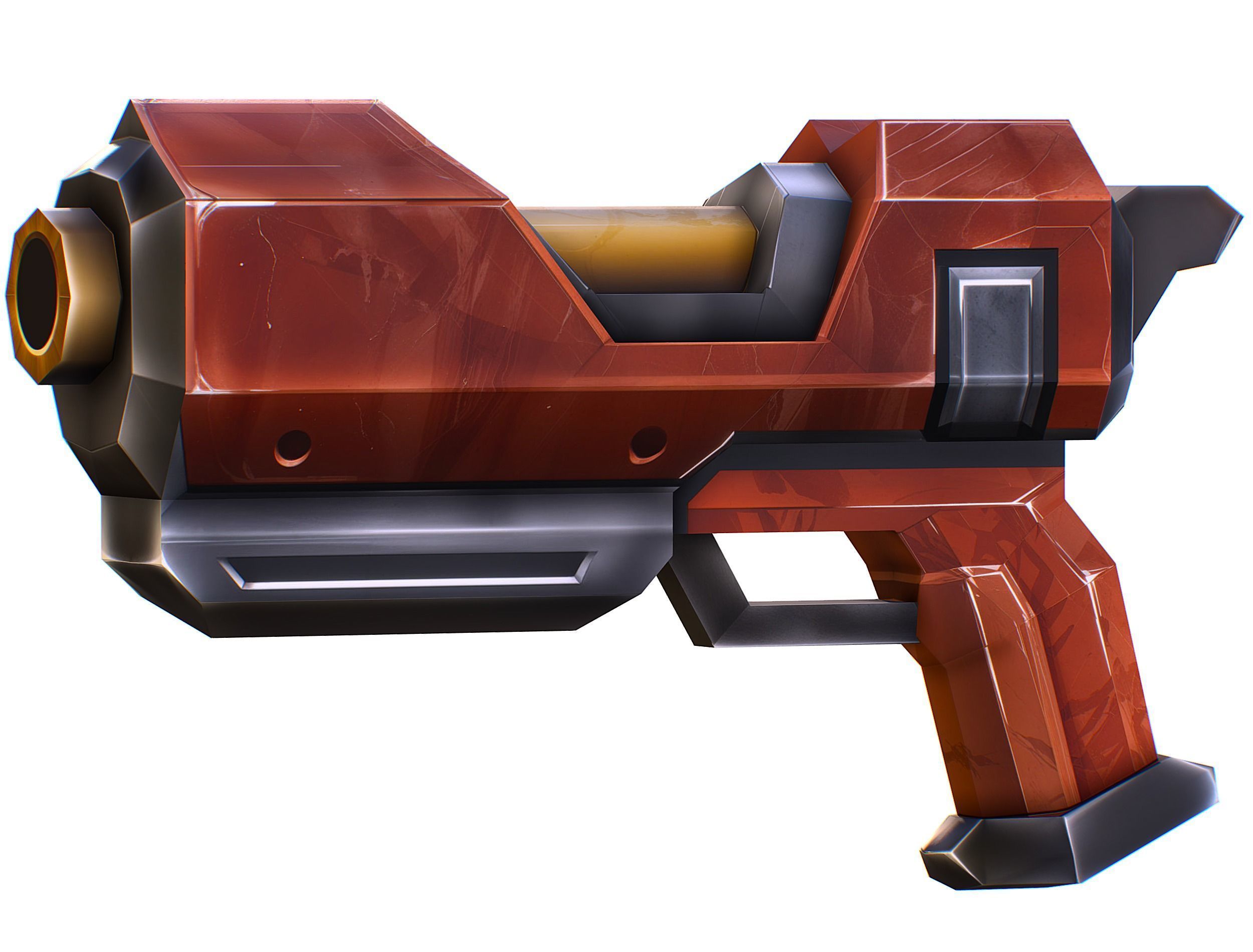 Cartoon Sci-Fi Cyborg Drone Sniper Soldier Low-poly 3D model_40